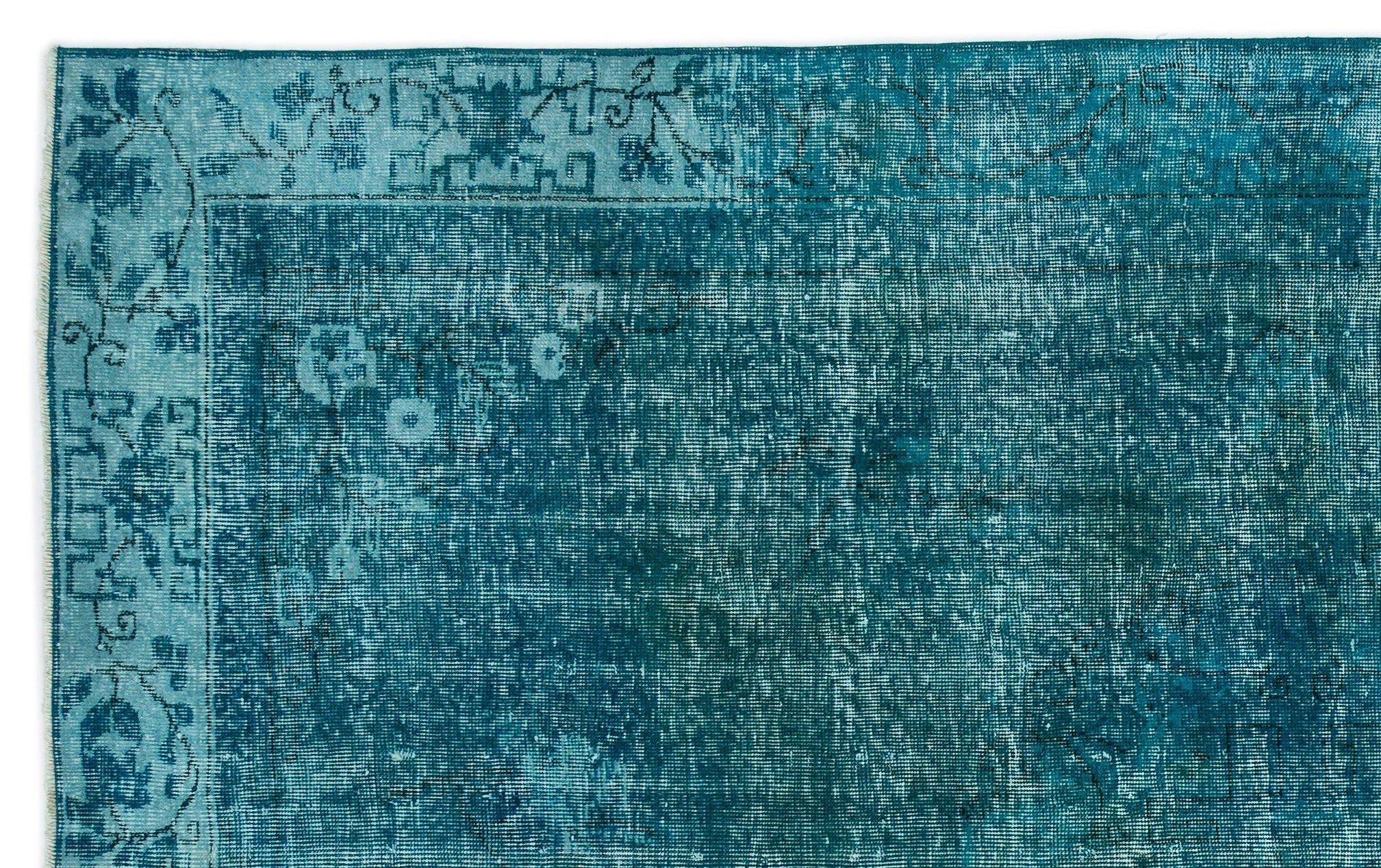 Atina 14364 Turquoise Vintage Wool Handmade Area Rug 6'0" x 9'7"