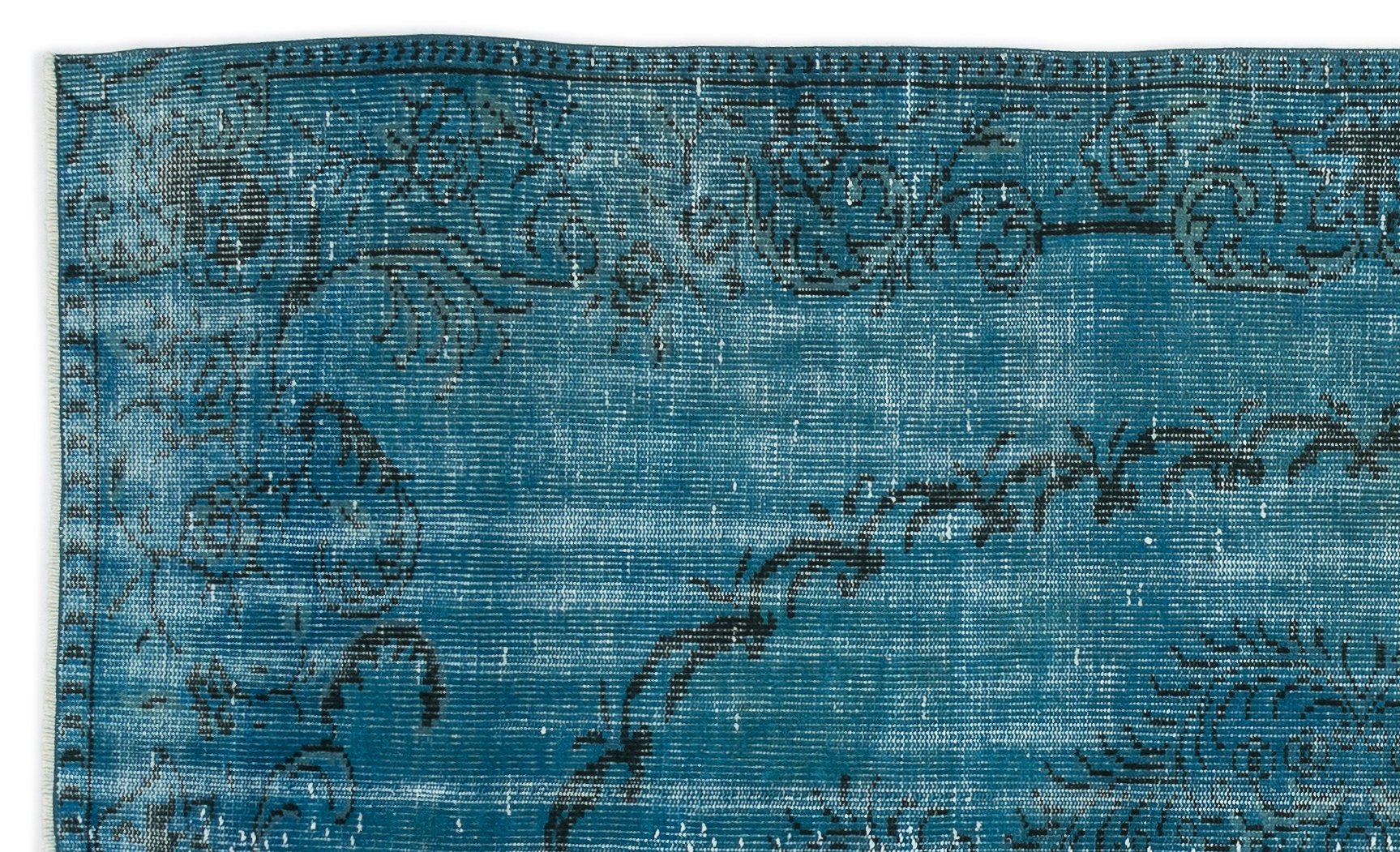 Atina 14462 Turquoise Vintage Wool Handmade Area Rug 4'11" x 8'3"