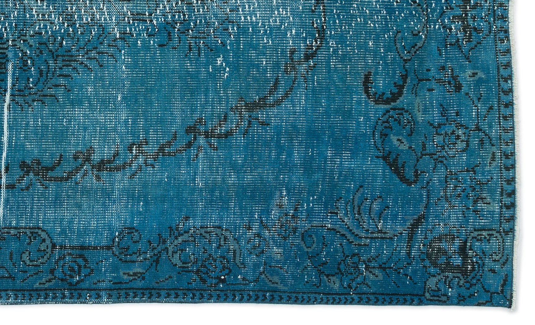 Atina 14462 Turquoise Vintage Wool Handmade Area Rug 4'11" x 8'3"