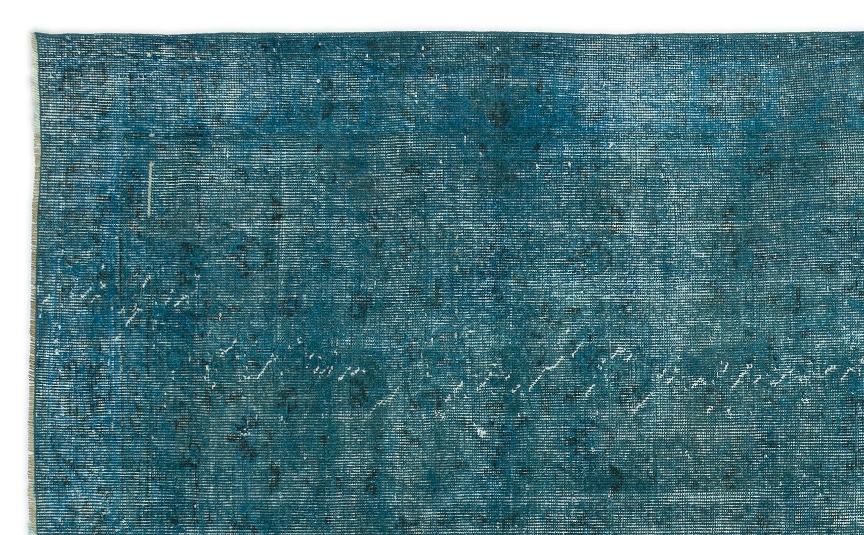 Atina 14475 Turquoise Vintage Wool Handmade Area Rug 4'11" x 8'2"