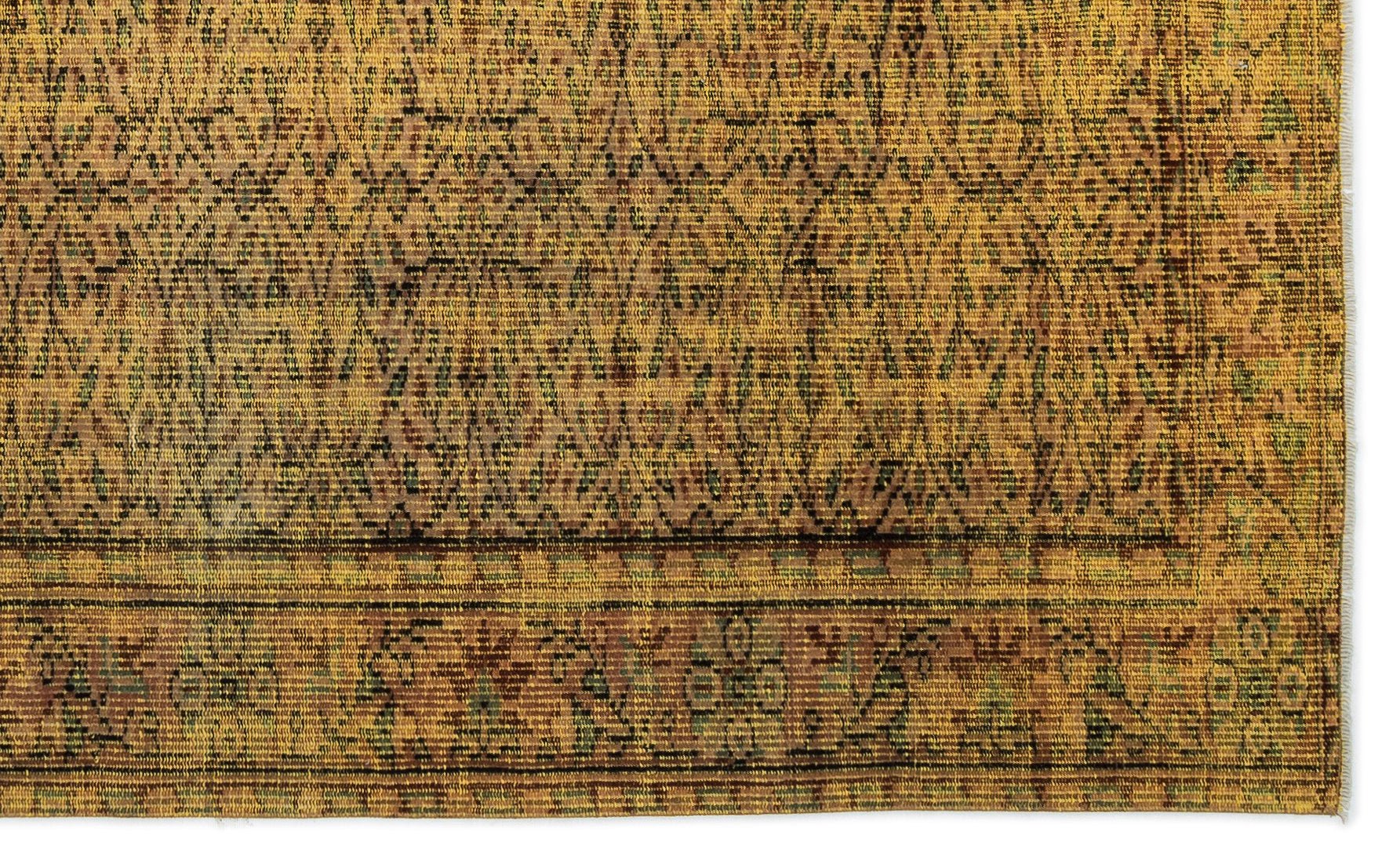 Atina 14583 Yellow Vintage Wool Handmade Area Rug 5'3" x 8'6"