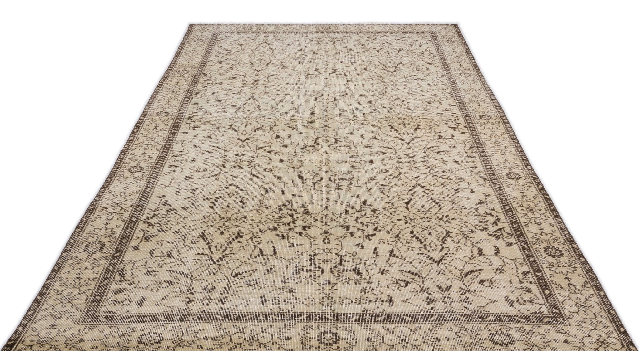 Atina 14754 Beige Vintage Wool Handmade Area Rug 6'1" x 9'11"
