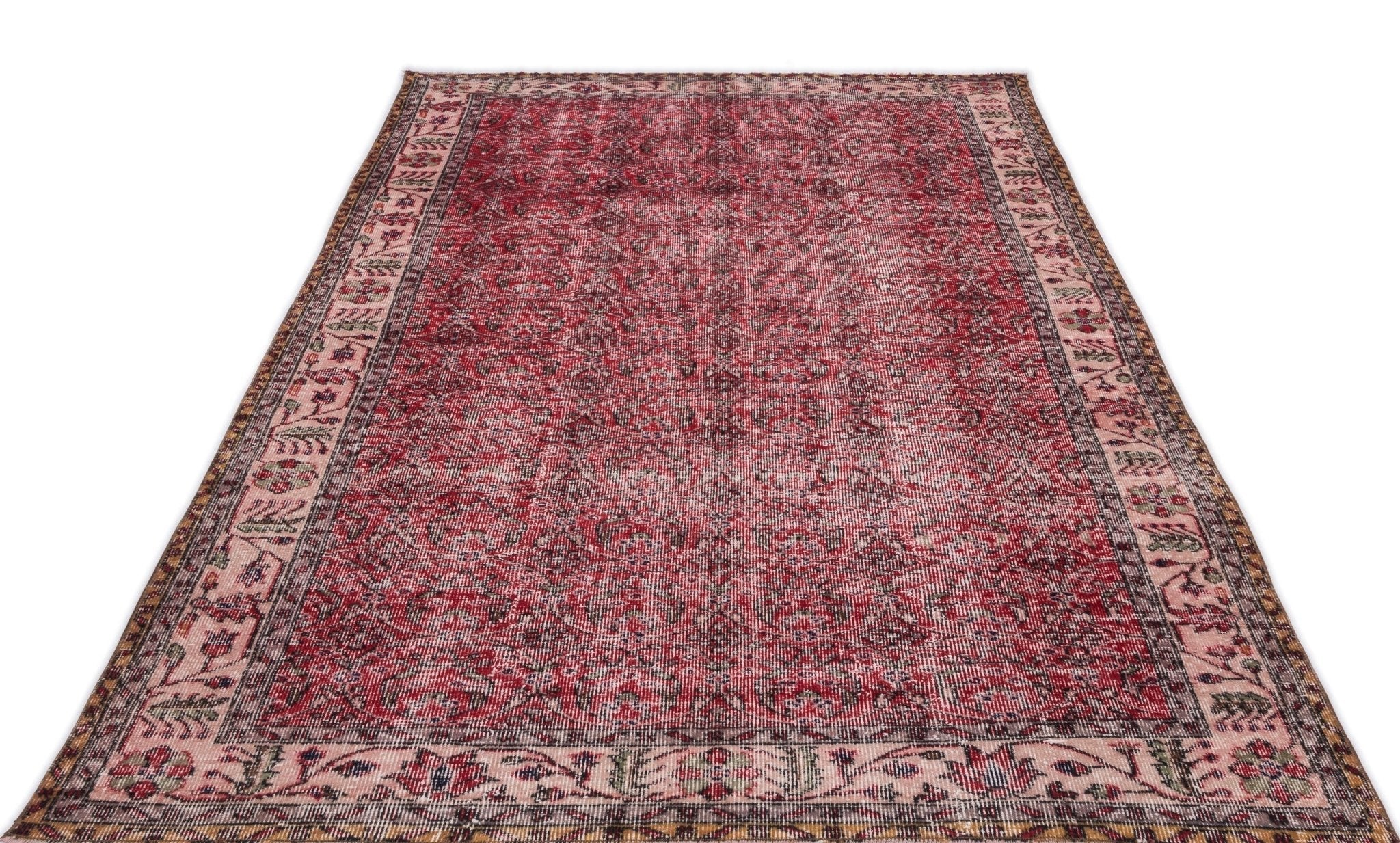 Atina 14778 Red Vintage Wool Handmade Area Rug 5'2" x 9'3"