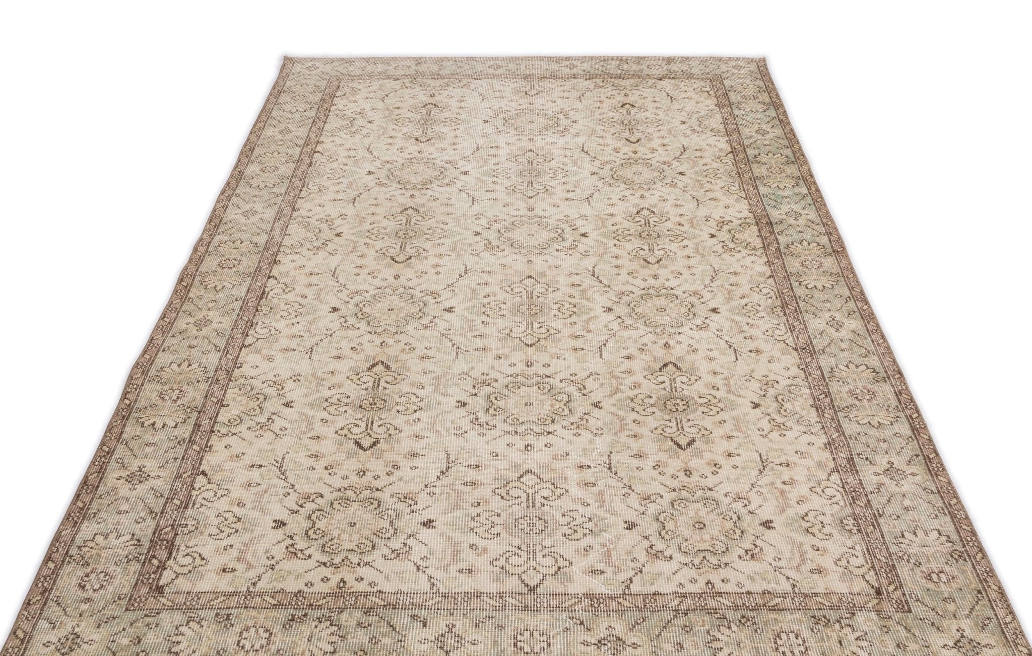 Atina 14779 Beige Vintage Wool Handmade Area Rug 5'0" x 8'11"