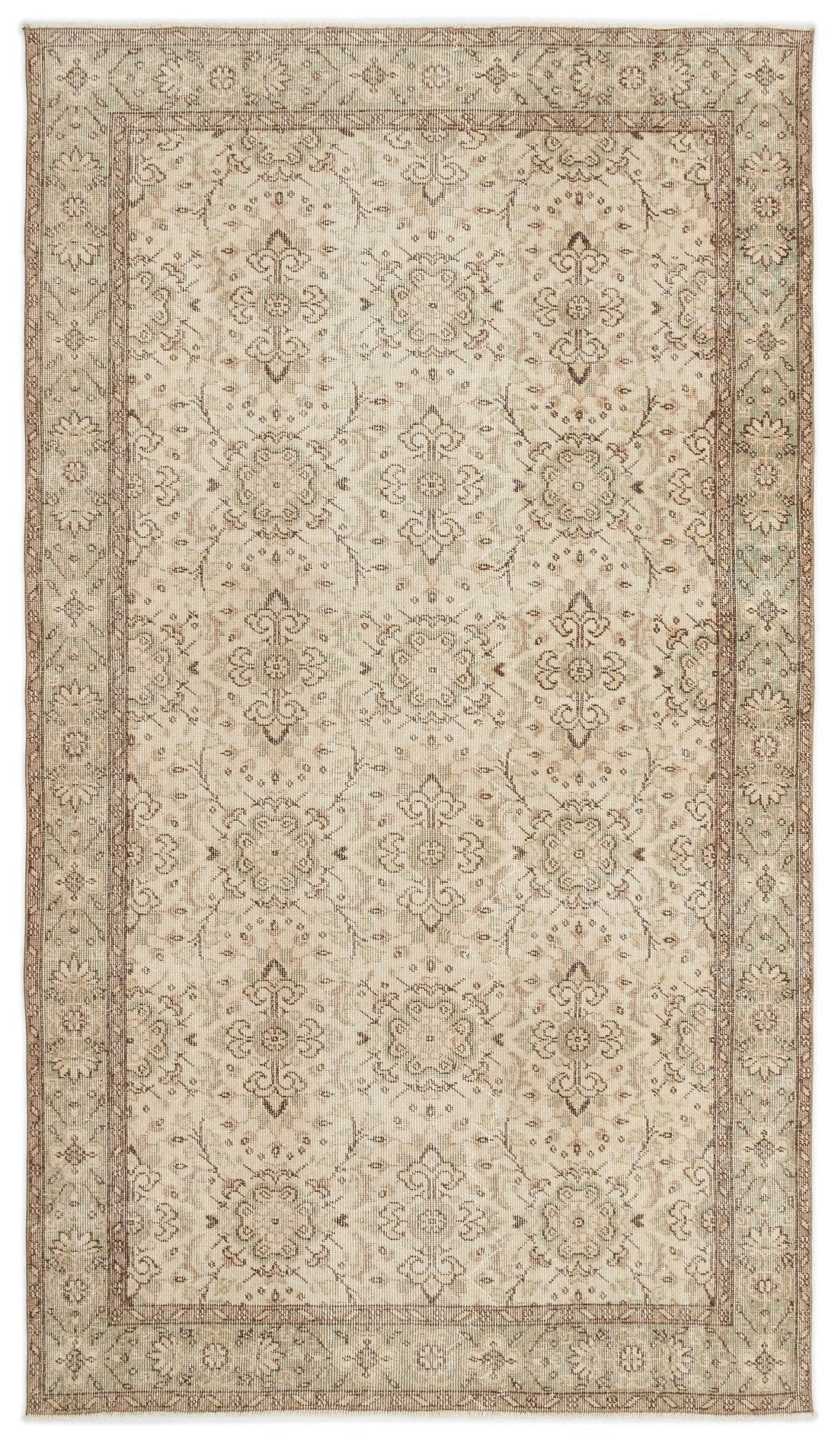 Atina 14779 Beige Vintage Wool Handmade Area Rug 5'0" x 8'11"