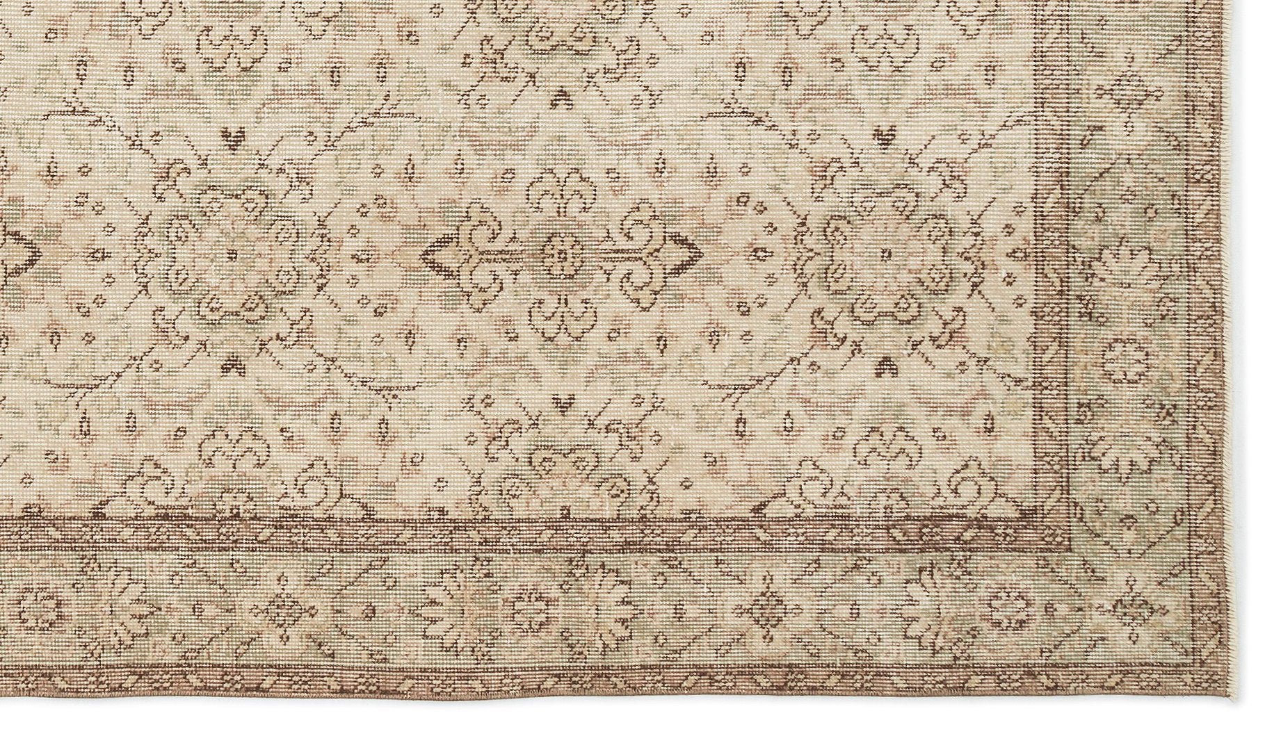 Atina 14779 Beige Vintage Wool Handmade Area Rug 5'0" x 8'11"