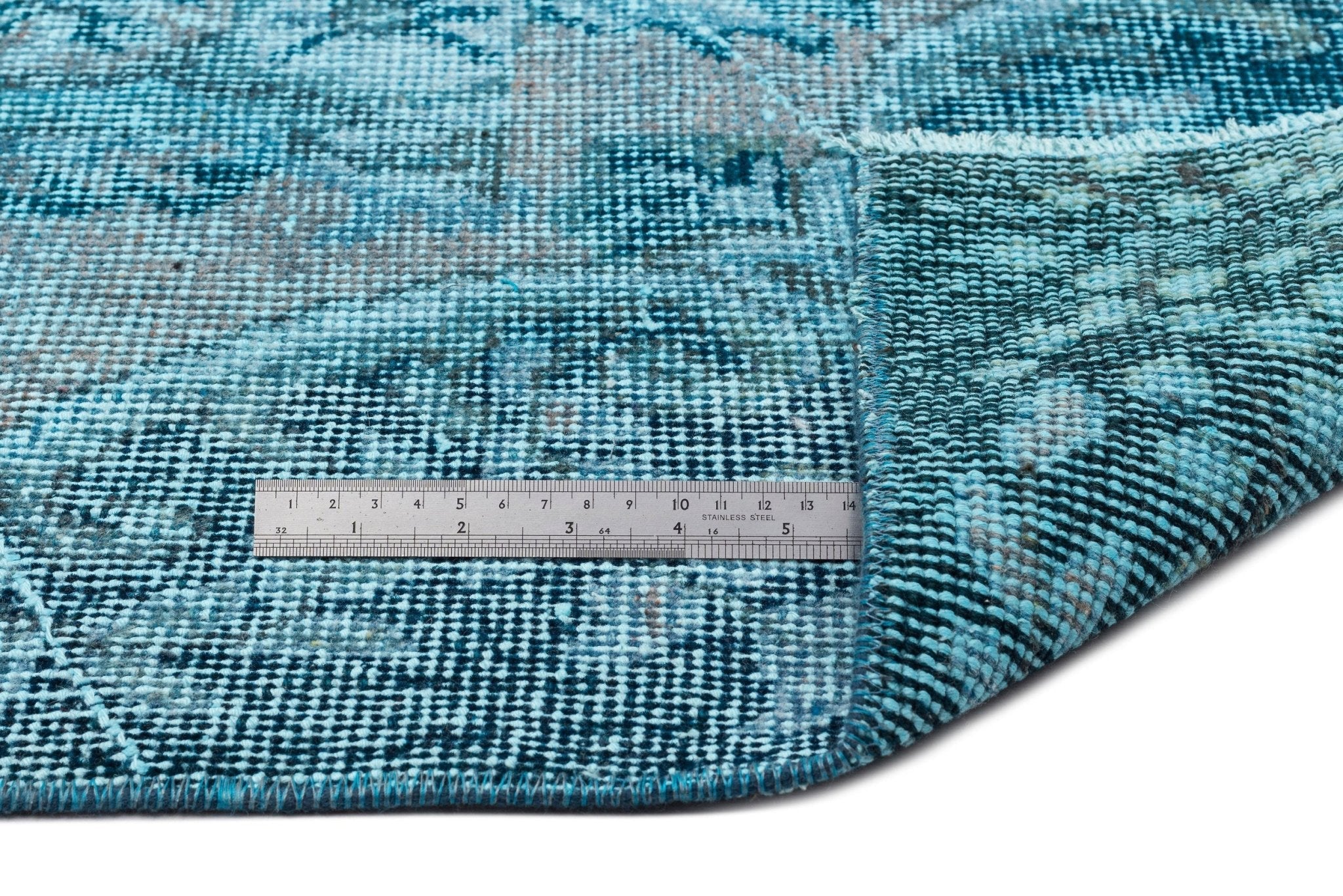 Atina 14976 Turquoise Vintage Wool Handmade Area Rug 5'11" x 9'5"