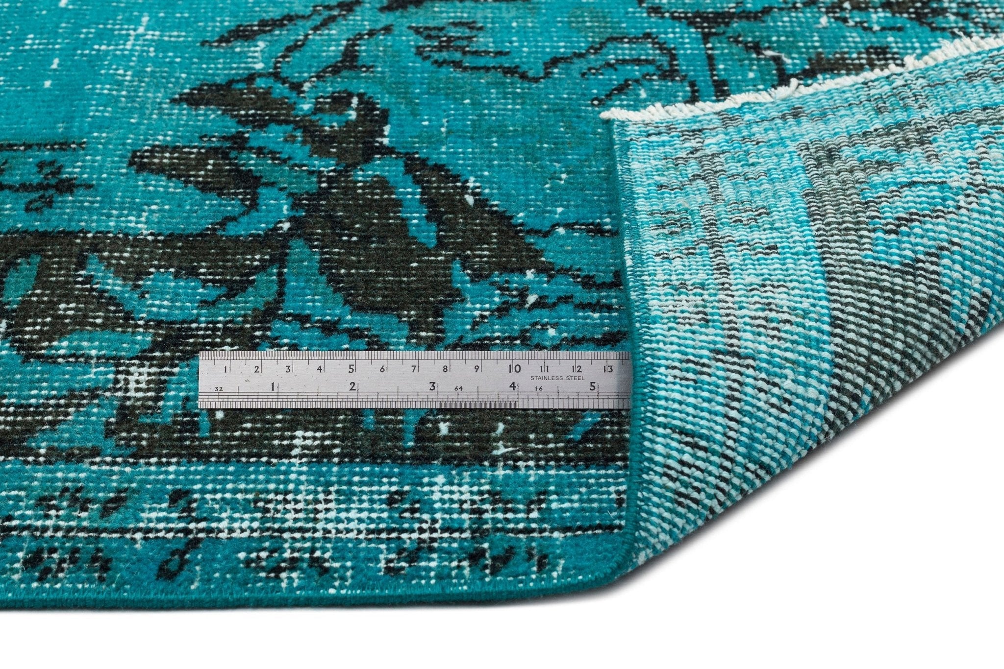 Atina 14983 Turquoise Vintage Wool Handmade Area Rug 5'10" x 8'8"