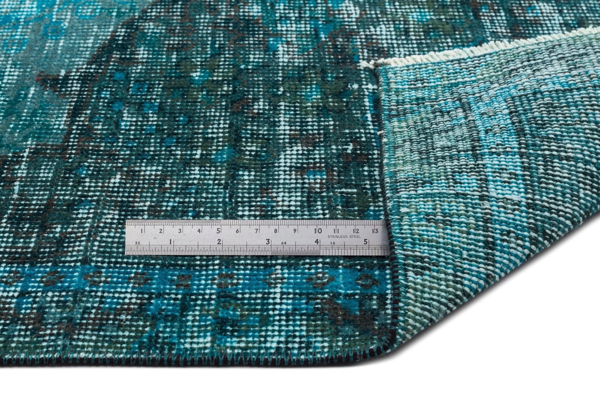 Atina 14990 Turquoise Vintage Wool Handmade Area Rug 5'10" x 8'8"