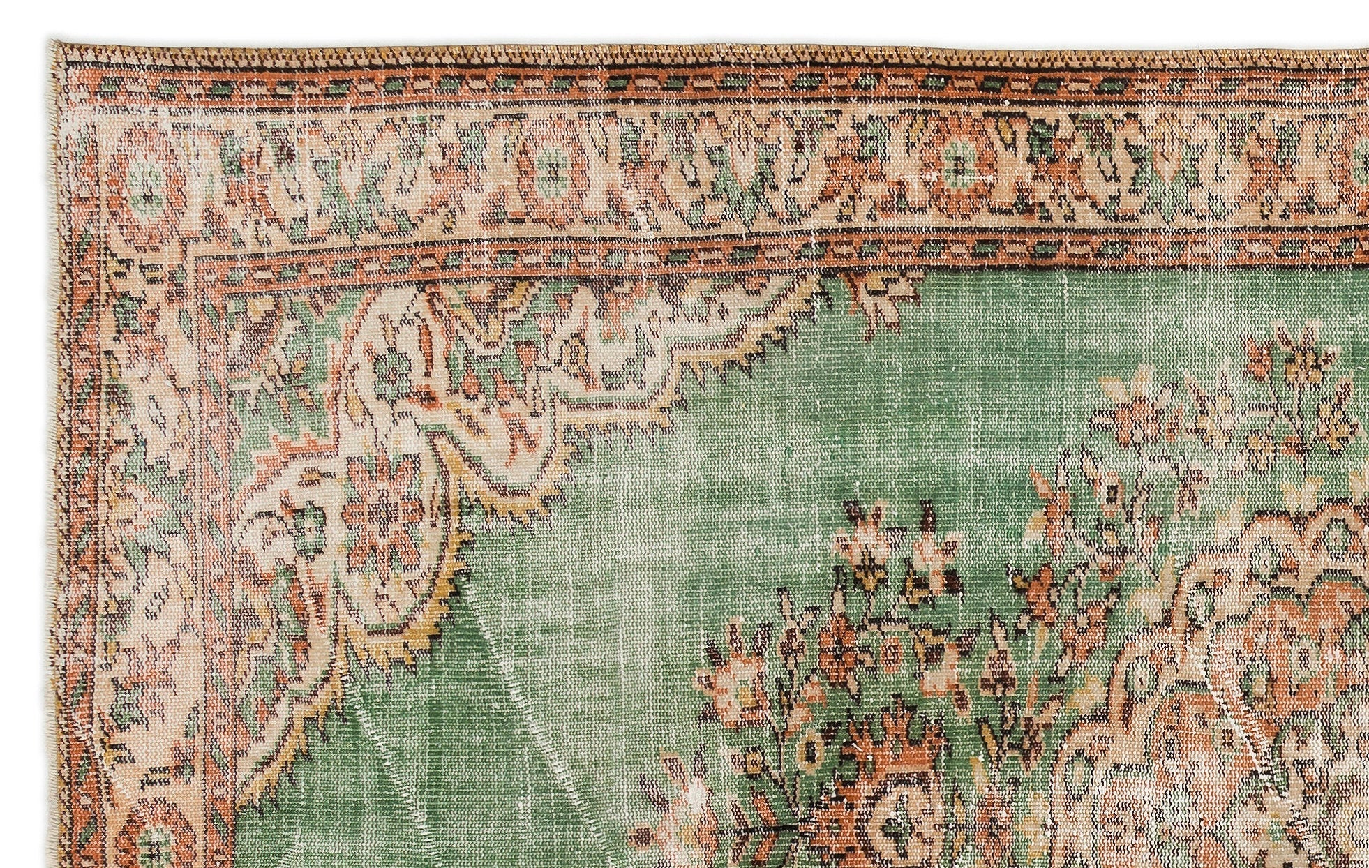 Atina 15057 Beige Vintage Wool Handmade Area Rug 5'11" x 9'3"
