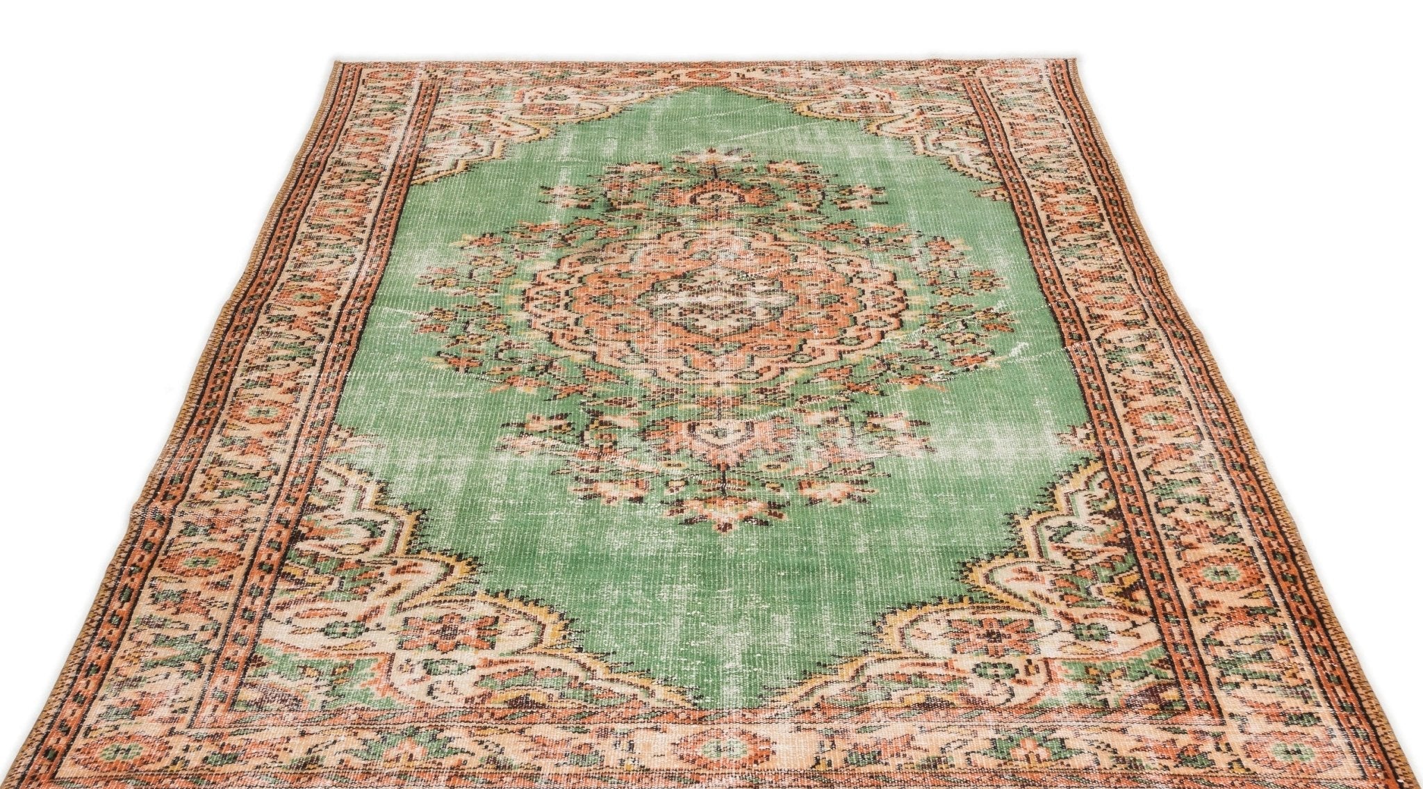 Atina 15057 Beige Vintage Wool Handmade Area Rug 5'11" x 9'3"