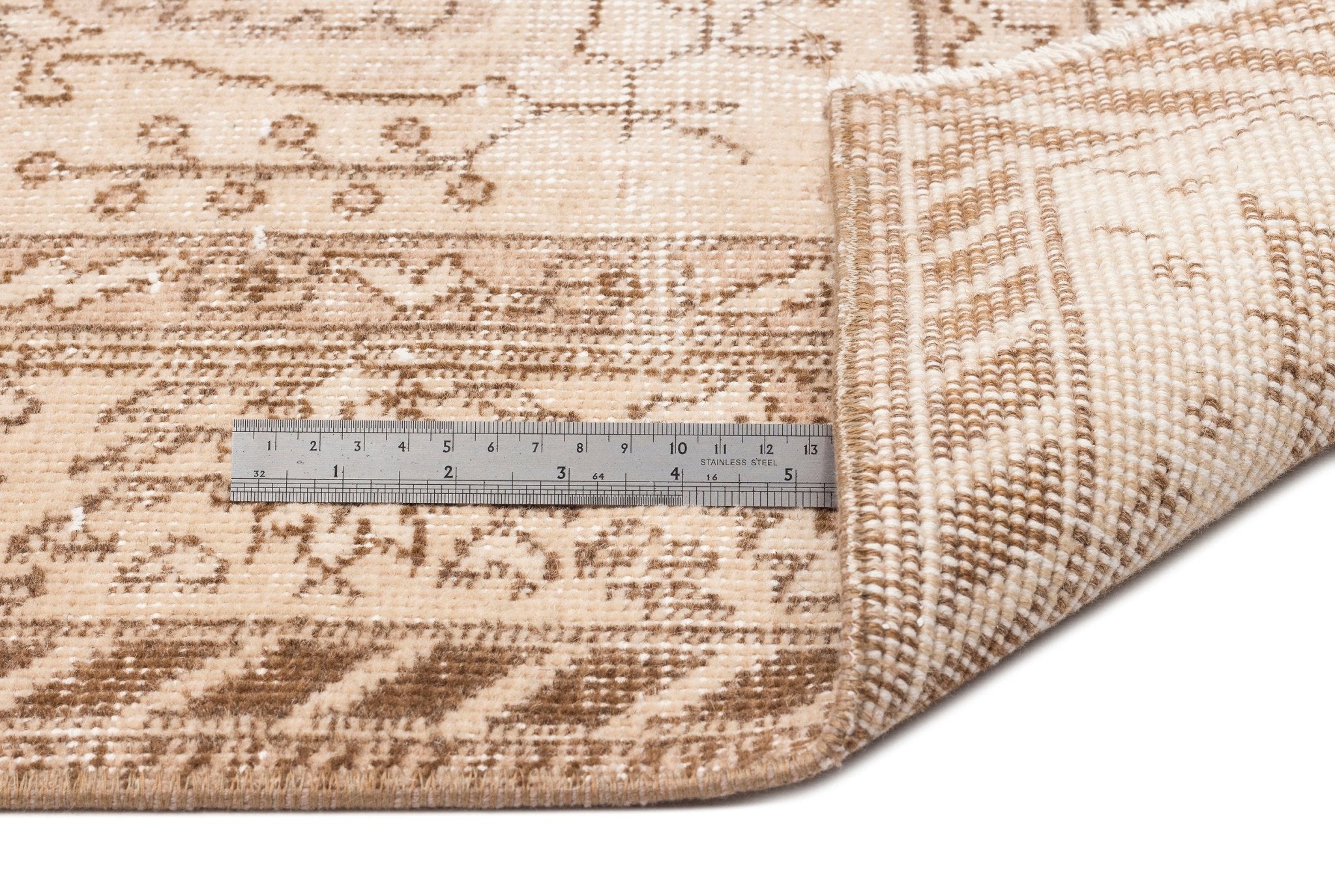 Atina 15139 Beige Vintage Wool Handmade Area Rug 5'7" x 9'6"