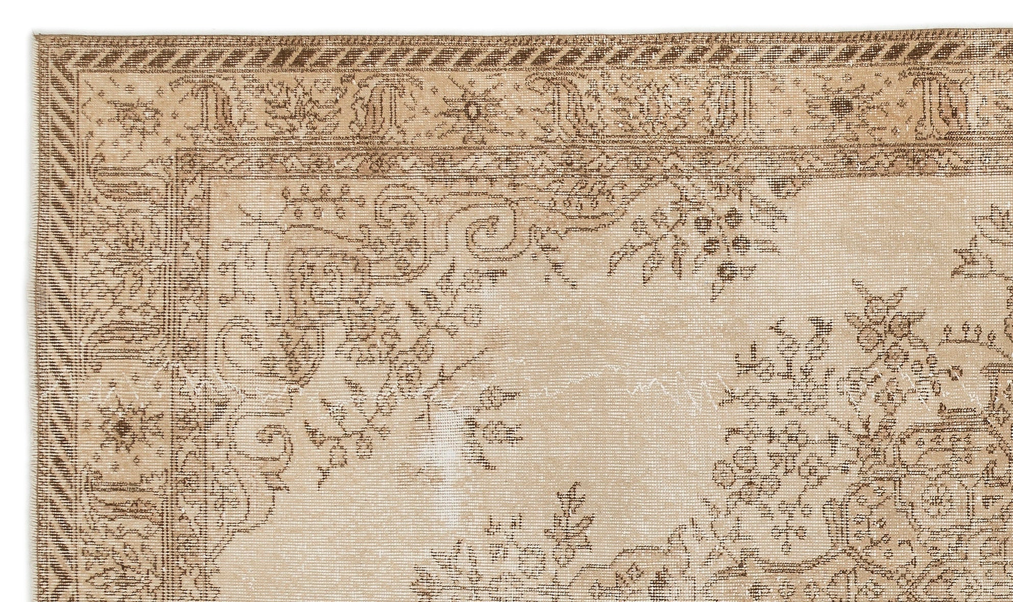 Atina 15139 Beige Vintage Wool Handmade Area Rug 5'7" x 9'6"