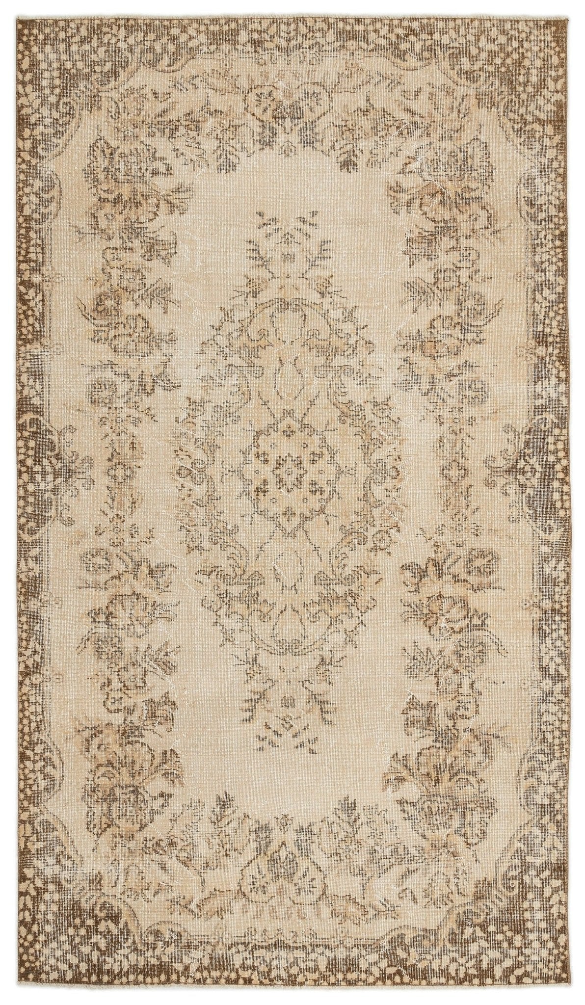 Atina 15149 Beige Vintage Wool Handmade Area Rug 5'6" x 9'6"