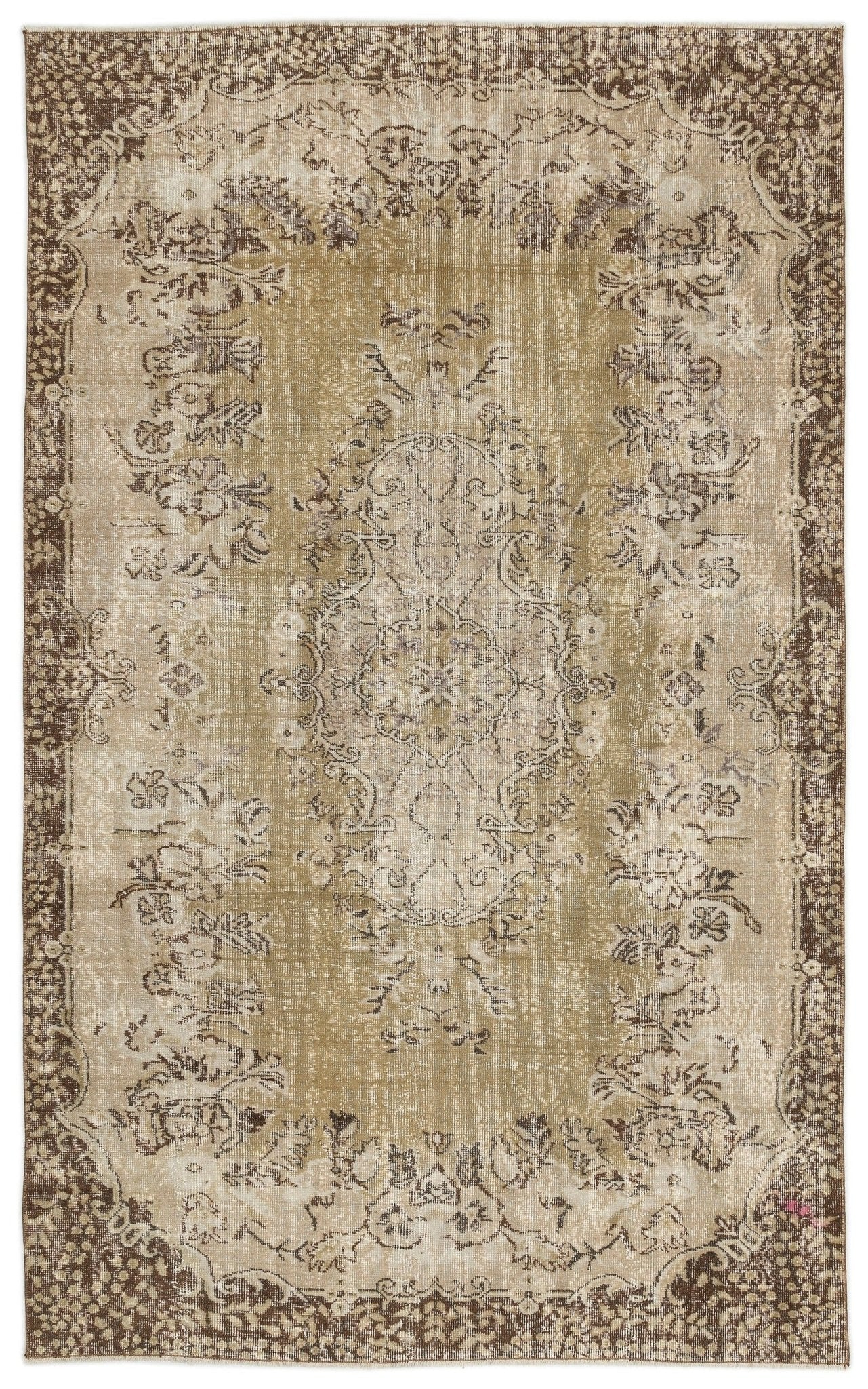 Atina 15150 Beige Vintage Wool Handmade Area Rug 5'6" x 8'8"