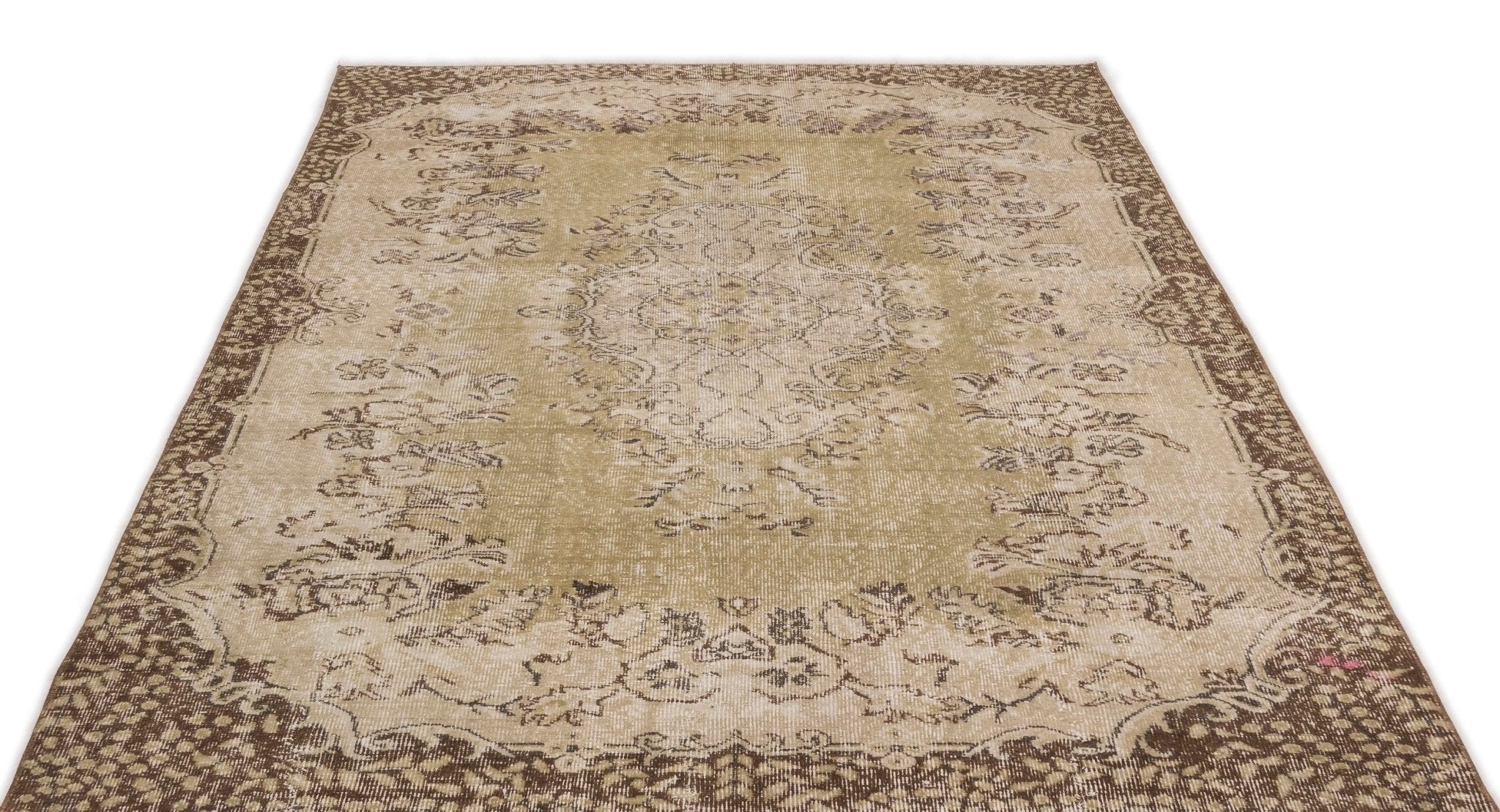 Atina 15150 Beige Vintage Wool Handmade Area Rug 5'6" x 8'8"