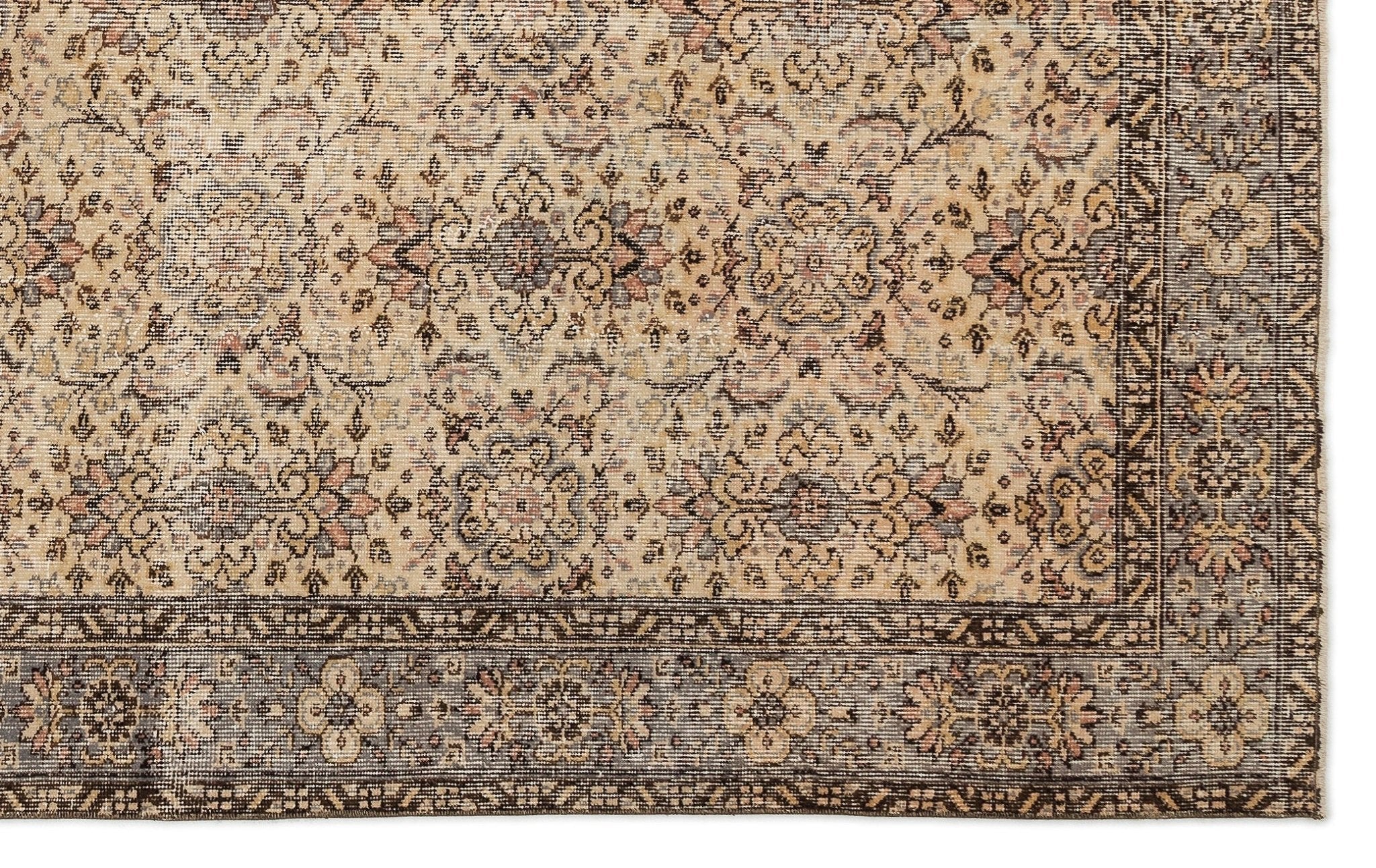 Atina 15151 Beige Vintage Wool Handmade Area Rug 6'2" x 9'8"