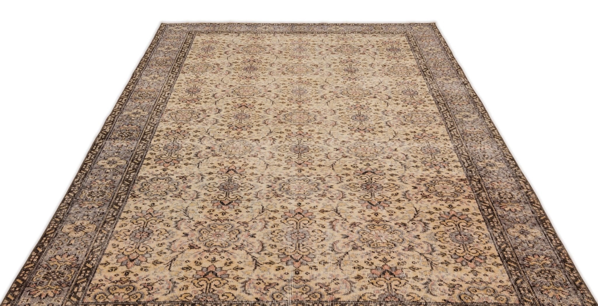 Atina 15151 Beige Vintage Wool Handmade Area Rug 6'2" x 9'8"