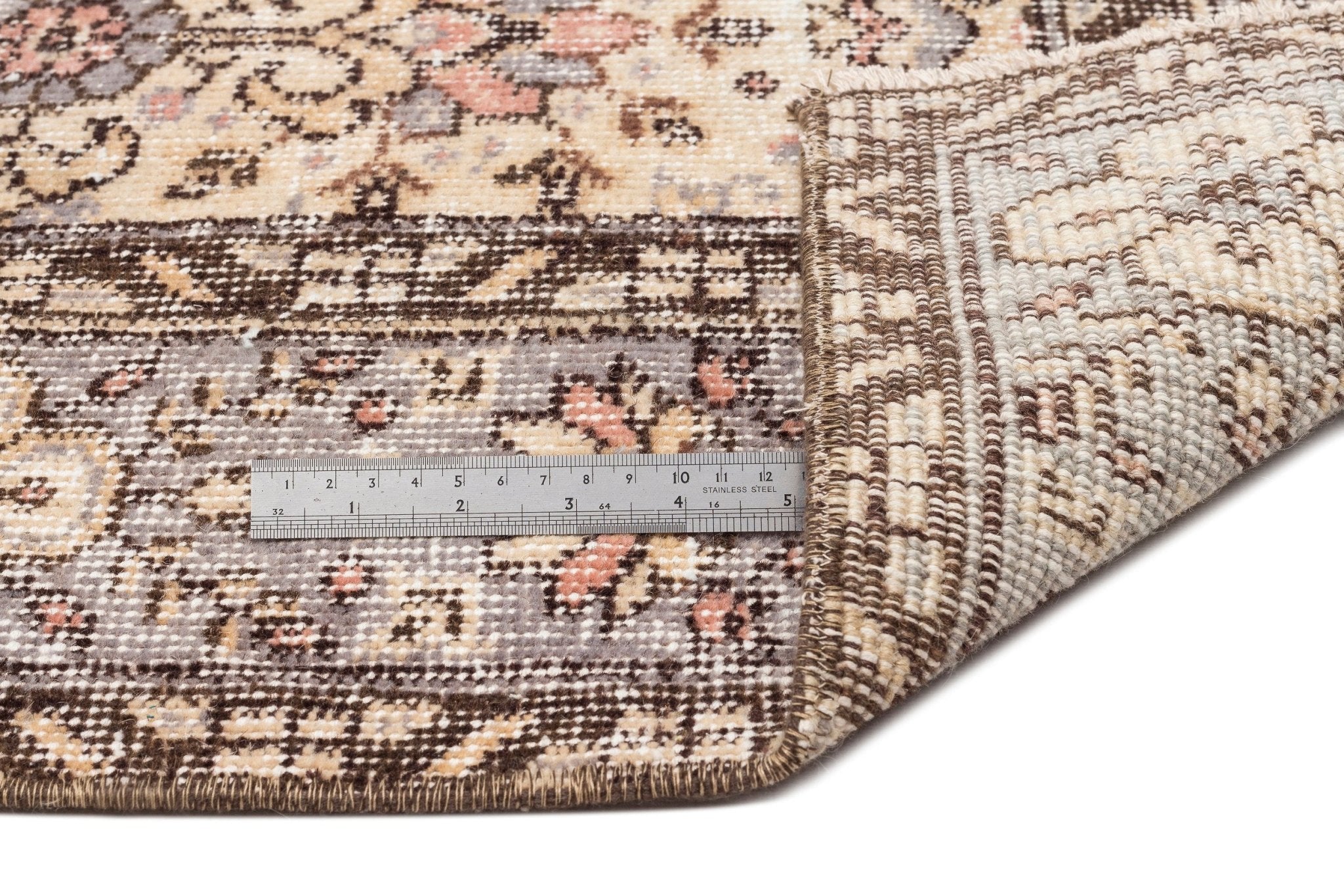 Atina 15151 Beige Vintage Wool Handmade Area Rug 6'2" x 9'8"