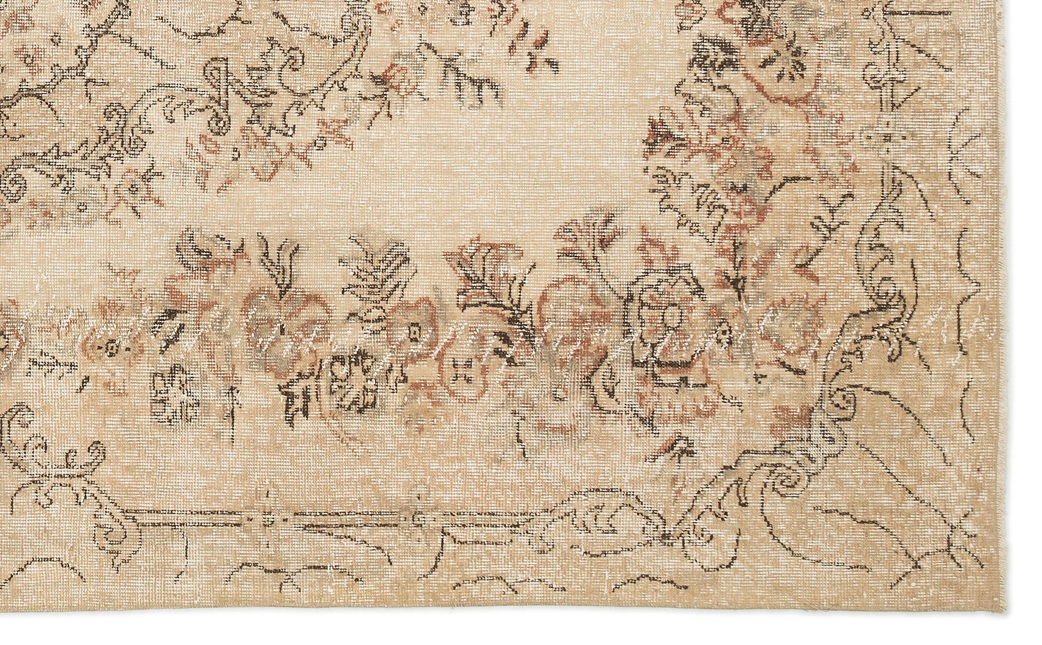 Atina 15164 Beige Vintage Wool Handmade Area Rug 5'9" x 9'10"