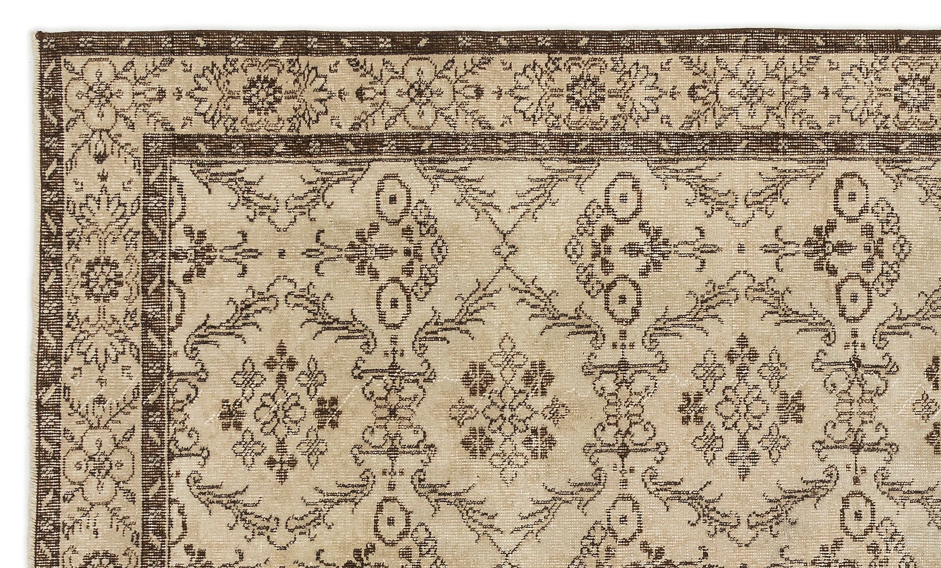 Atina 15171 Beige Vintage Wool Handmade Area Rug 5'5" x 8'10"