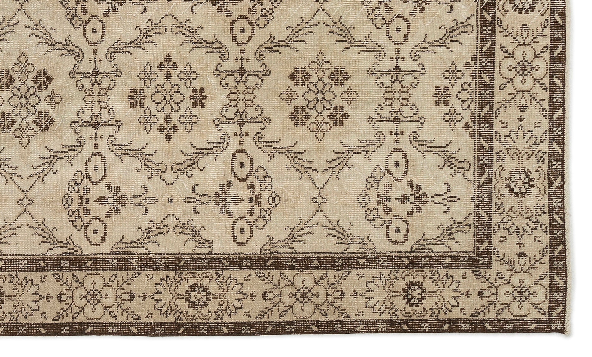 Atina 15171 Beige Vintage Wool Handmade Area Rug 5'5" x 8'10"
