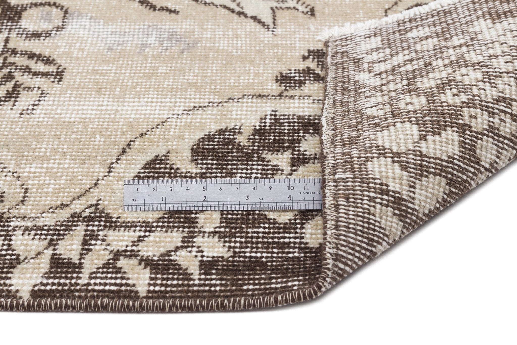 Atina 15180 Beige Vintage Wool Handmade Area Rug 5'5" x 8'9"