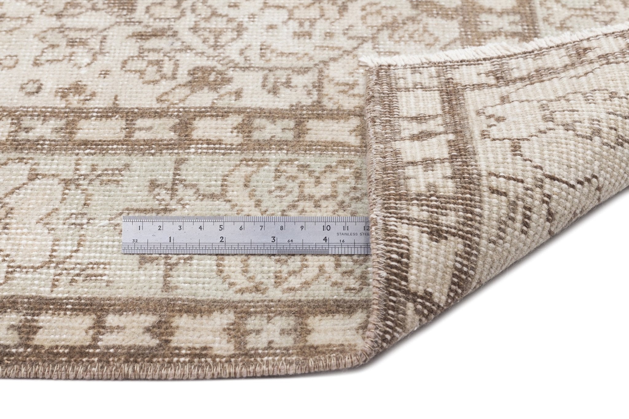 Atina 15188 Beige Vintage Wool Handmade Area Rug 5'6" x 9'4"
