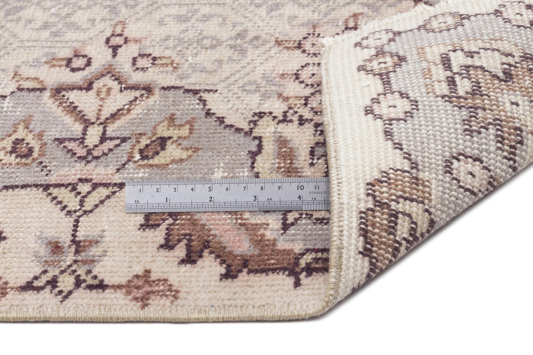 Atina 15196 Beige Vintage Wool Handmade Area Rug 5'3" x 8'10"