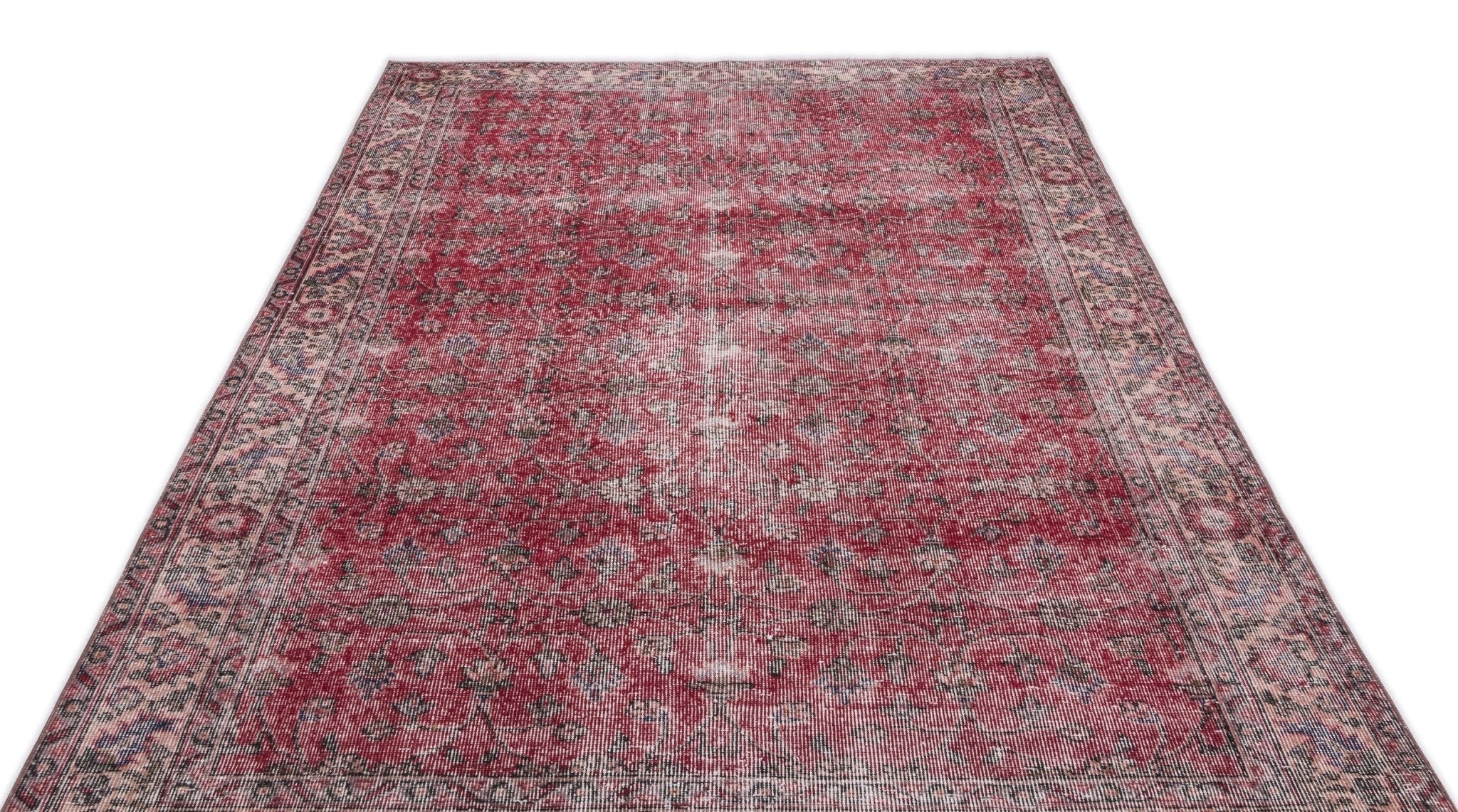 Atina 15203 Red Vintage Wool Handmade Area Rug 5'6" x 9'5"