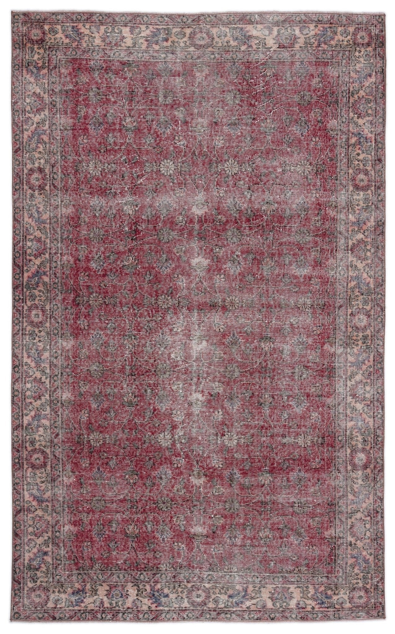 Atina 15203 Red Vintage Wool Handmade Area Rug 5'6" x 9'5"