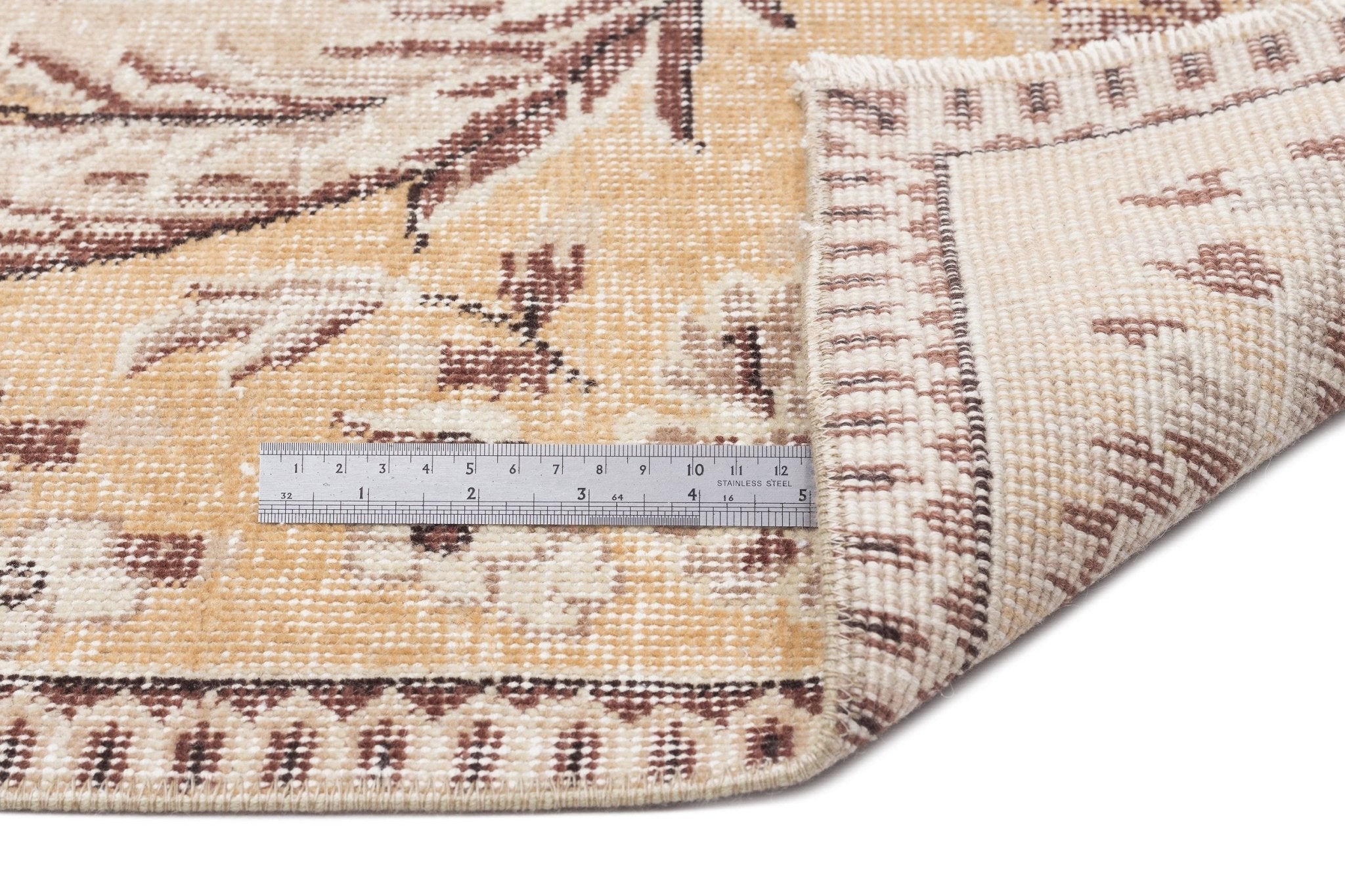 Atina 15214 Beige Vintage Wool Handmade Area Rug 6'1" x 9'8"