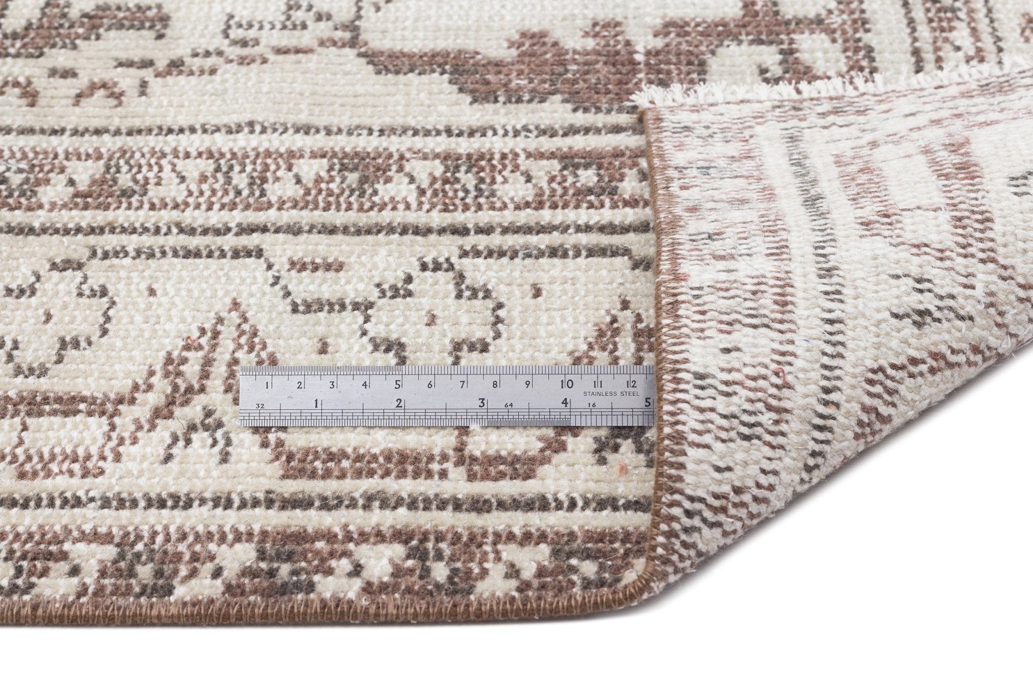 Atina 15257 Beige Vintage Wool Handmade Area Rug 5'11" x 9'9"