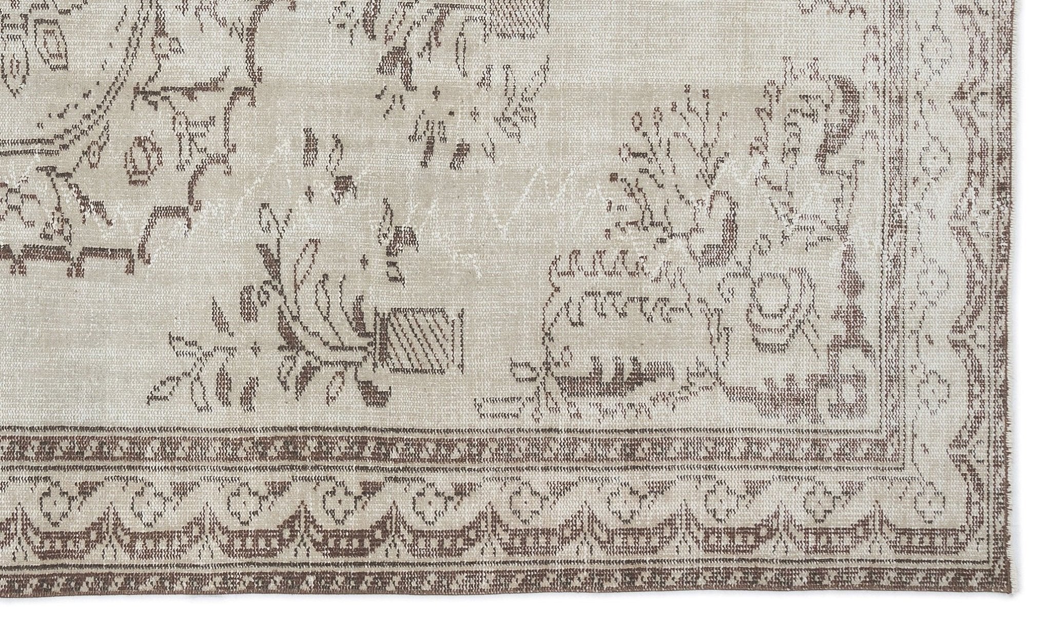 Atina 15257 Beige Vintage Wool Handmade Area Rug 5'11" x 9'9"