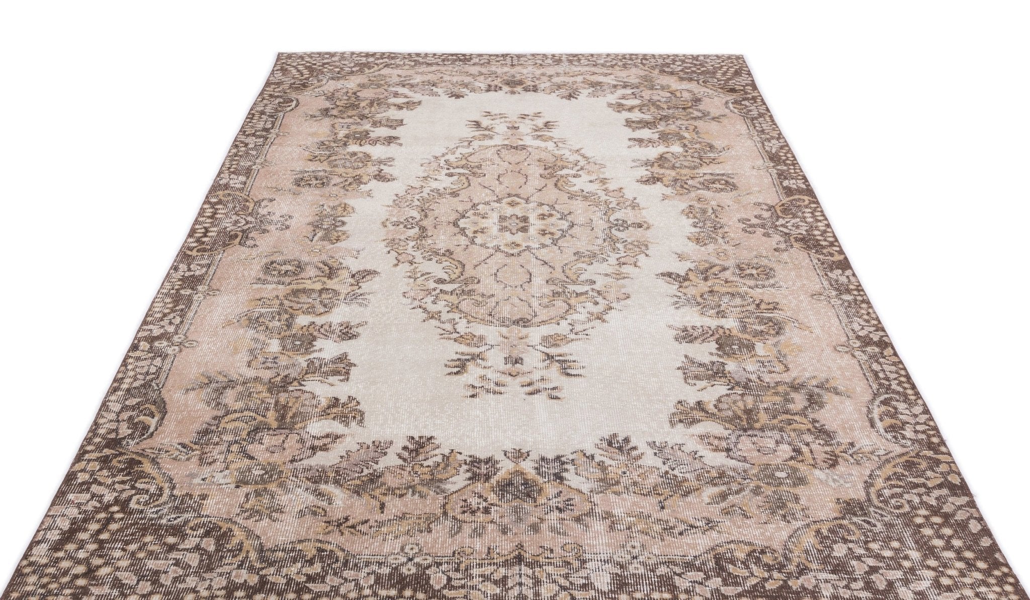 Atina 15507 Beige Vintage Wool Handmade Area Rug 5'9" x 9'10"