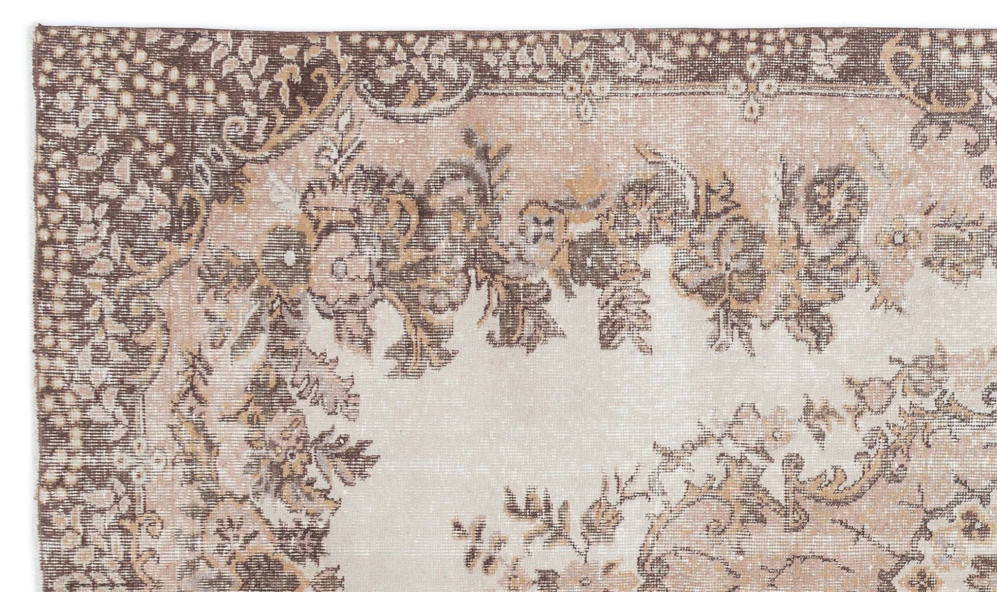 Atina 15507 Beige Vintage Wool Handmade Area Rug 5'9" x 9'10"