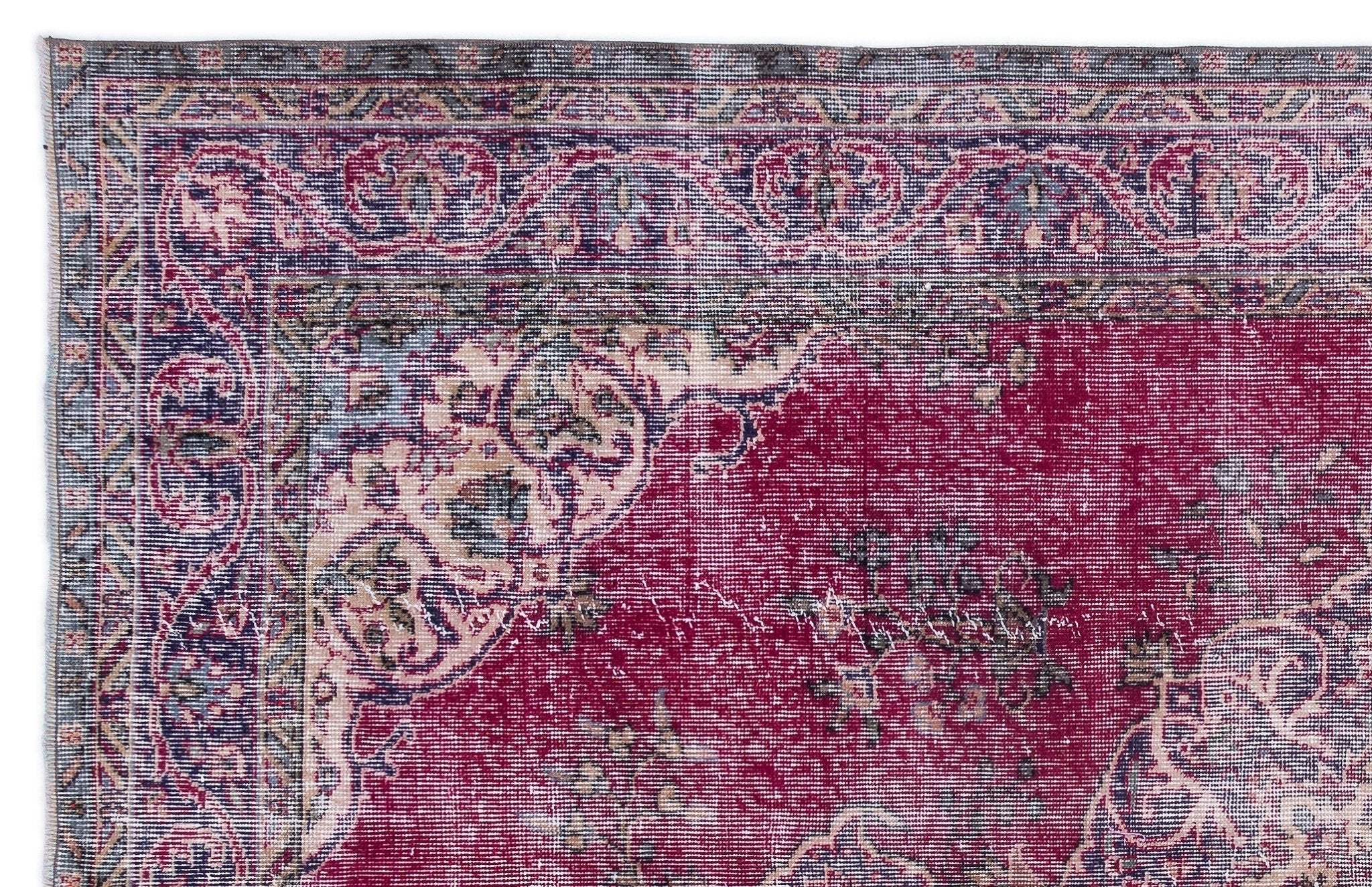 Atina 15523 Red Vintage Wool Handmade Area Rug 5'5" x 10'2"