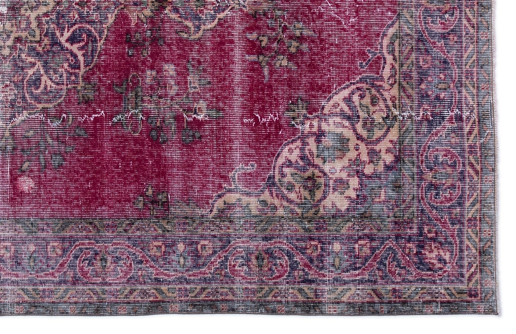 Atina 15523 Red Vintage Wool Handmade Area Rug 5'5" x 10'2"
