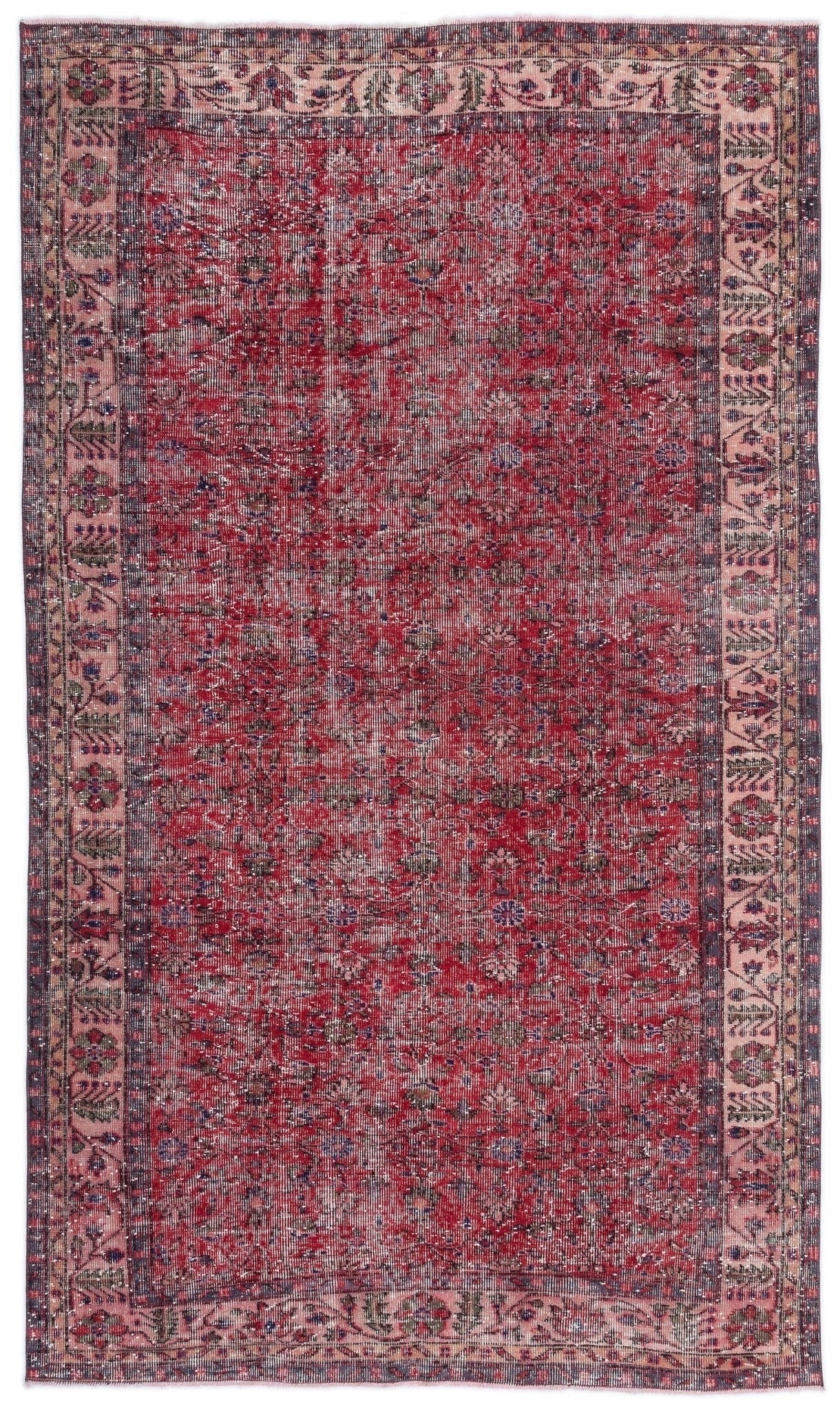 Atina 15553 Red Vintage Wool Handmade Area Rug 5'5" x 9'2"