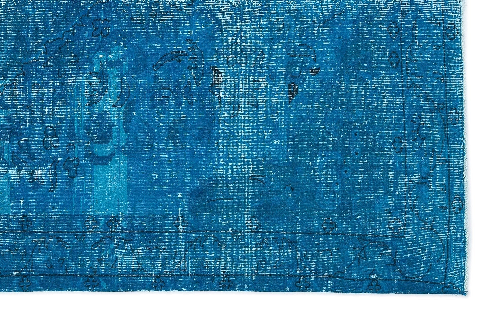 Atina 15558 Blue Vintage Wool Handmade Area Rug 5'6" x 8'8"