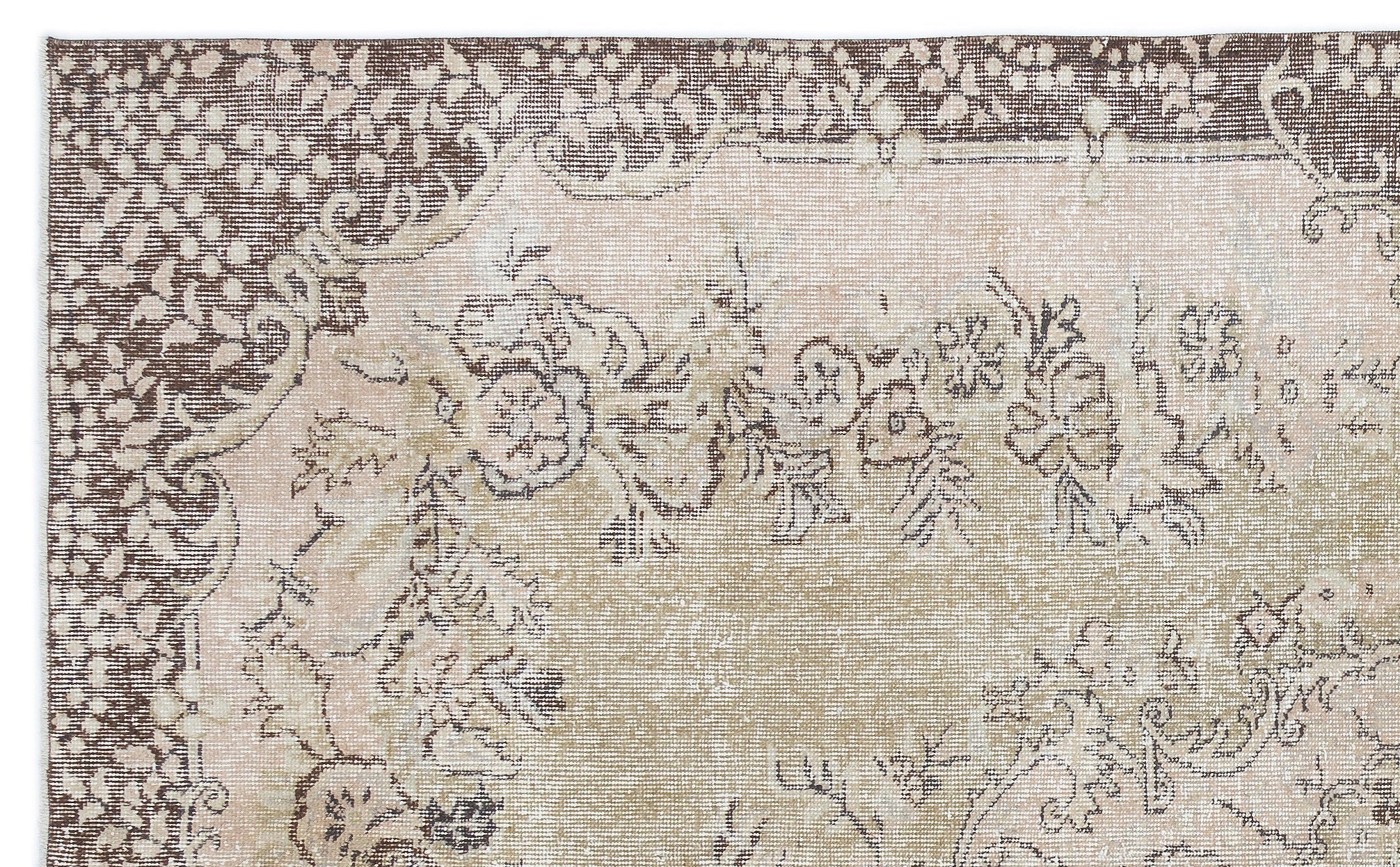 Atina 15577 Beige Vintage Wool Handmade Area Rug 5'8" x 9'2"
