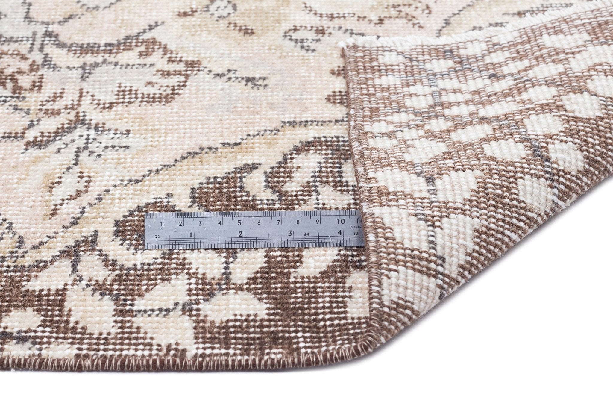 Atina 15577 Beige Vintage Wool Handmade Area Rug 5'8" x 9'2"