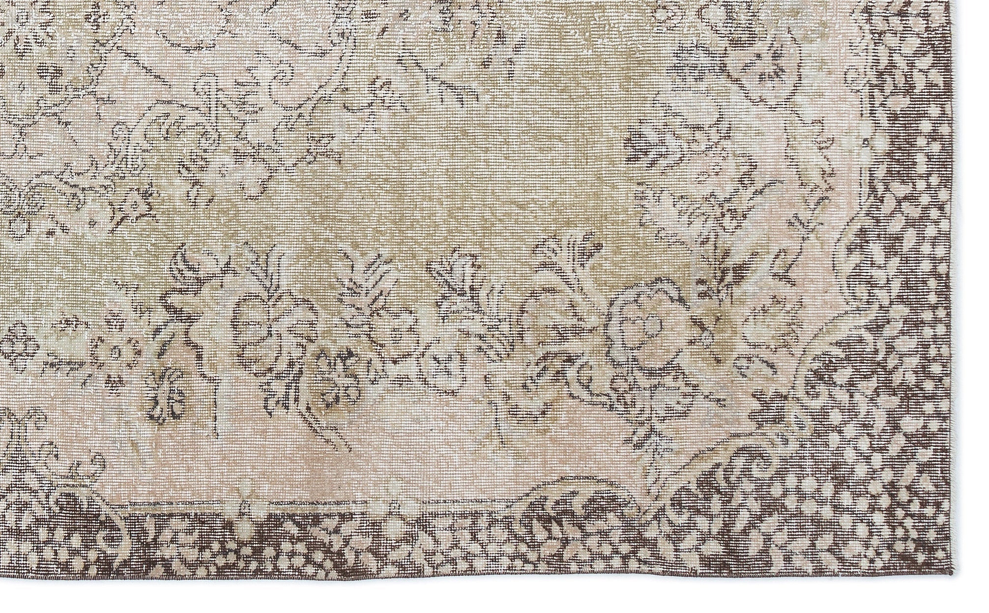 Atina 15577 Beige Vintage Wool Handmade Area Rug 5'8" x 9'2"