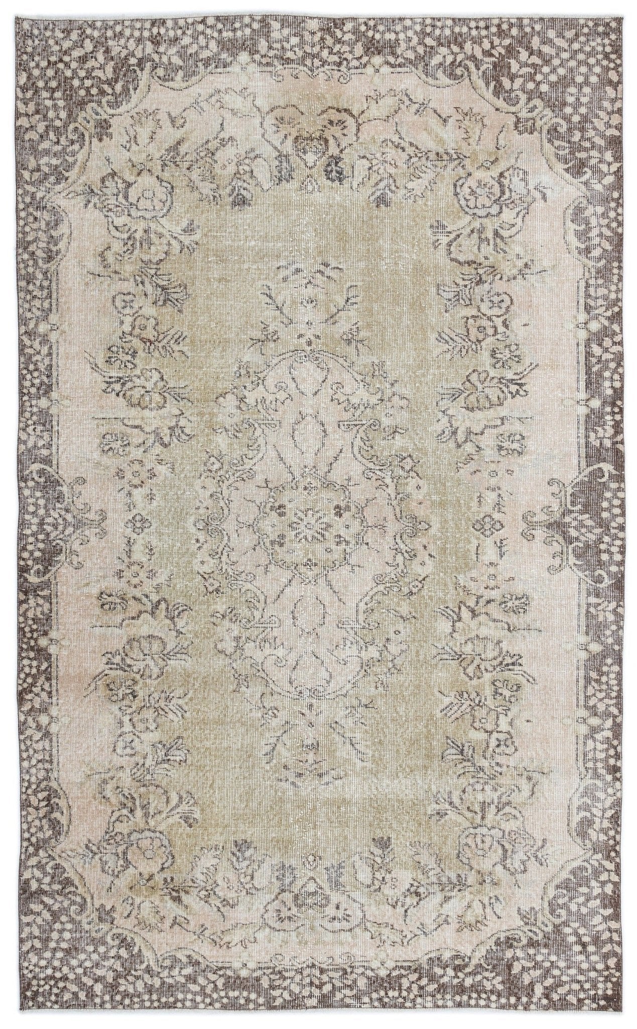 Atina 15577 Beige Vintage Wool Handmade Area Rug 5'8" x 9'2"