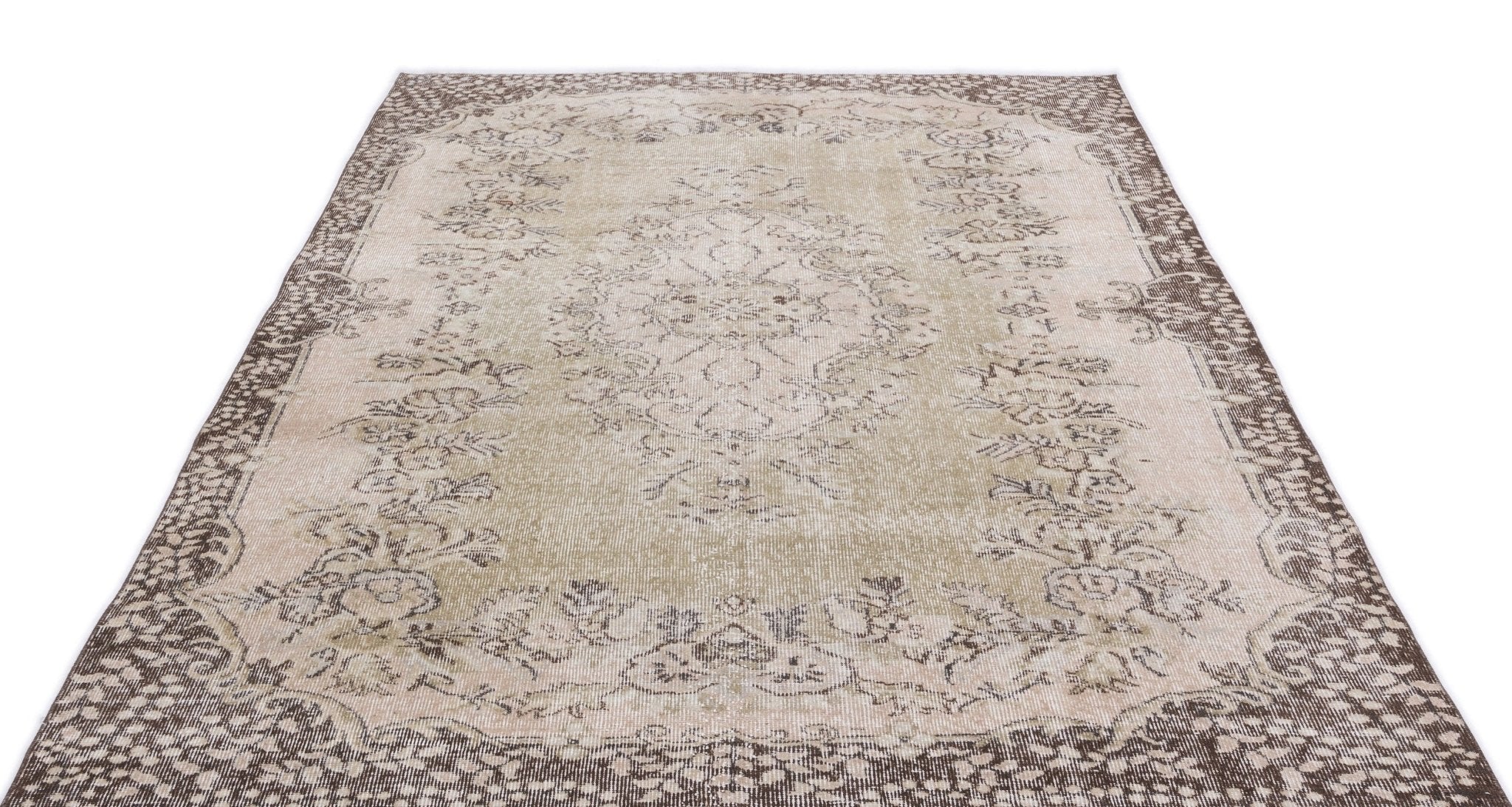 Atina 15577 Beige Vintage Wool Handmade Area Rug 5'8" x 9'2"