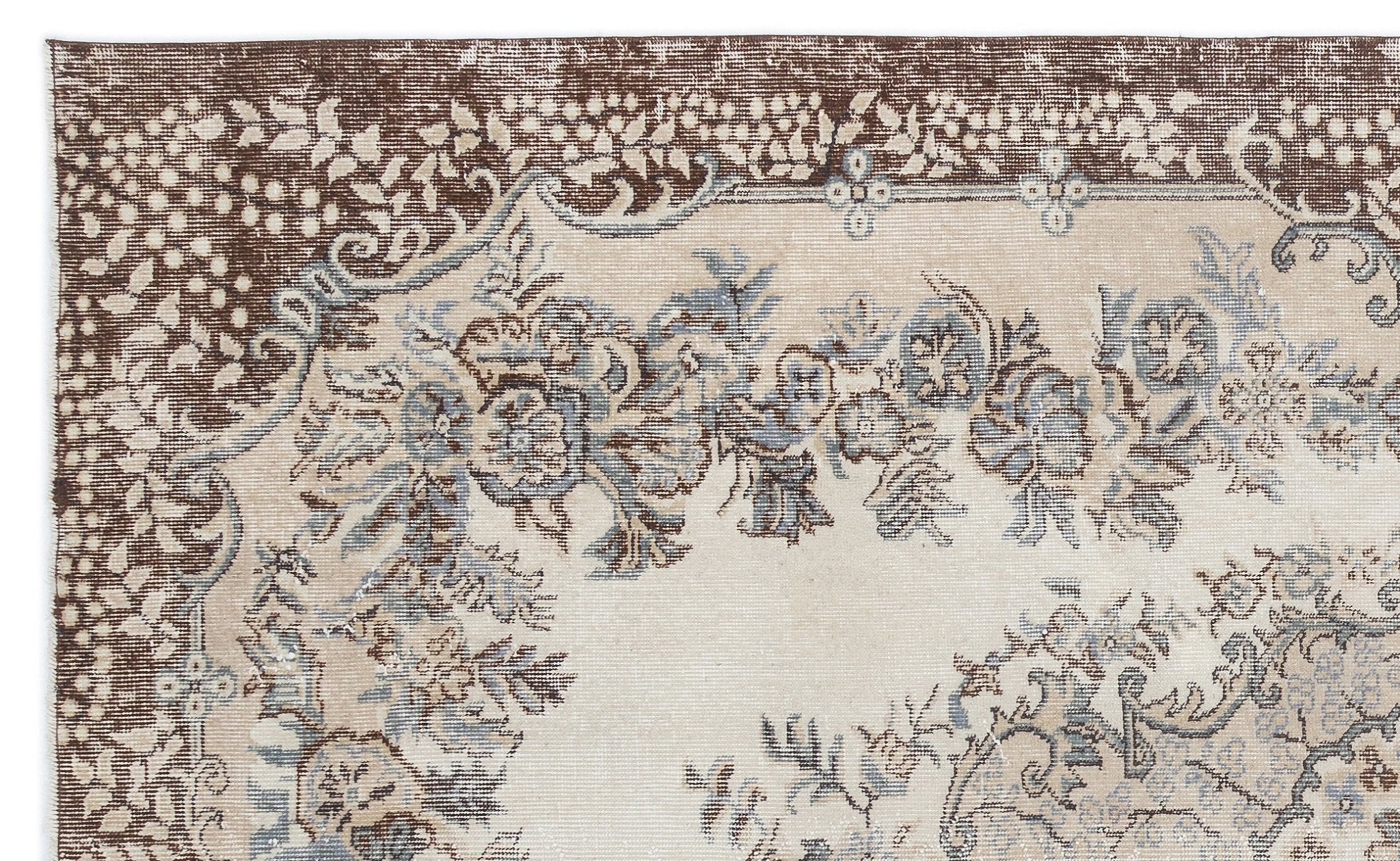 Atina 15582 Beige Vintage Wool Handmade Area Rug 5'9" x 9'6"