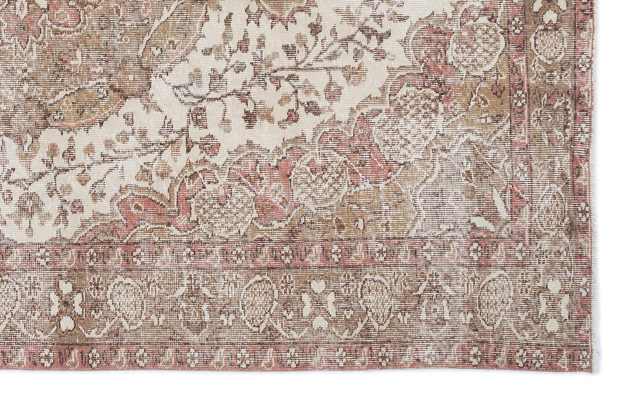 Atina 15599 Beige Vintage Wool Handmade Area Rug 5'9" x 9'2"