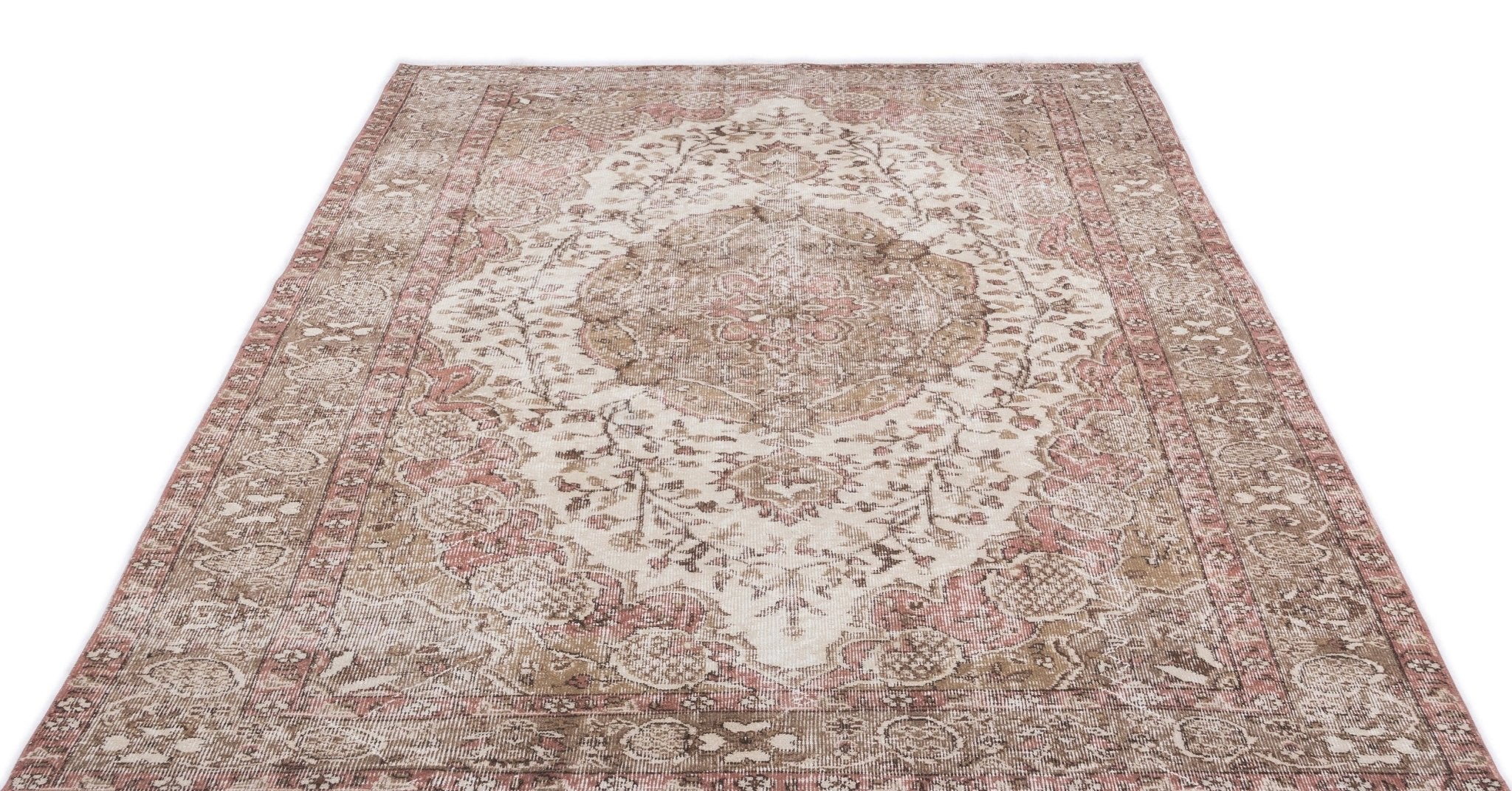 Atina 15599 Beige Vintage Wool Handmade Area Rug 5'9" x 9'2"