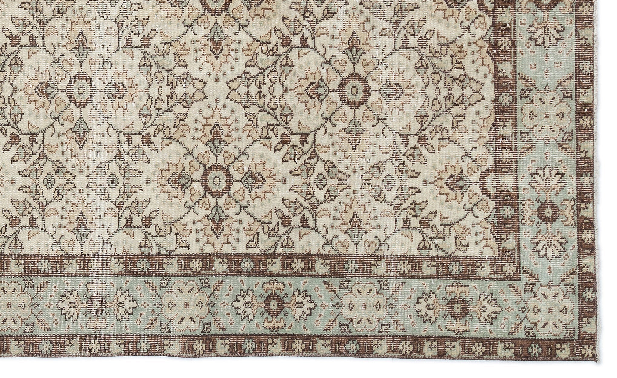 Atina 15610 Beige Vintage Wool Handmade Area Rug 5'7" x 9'6"