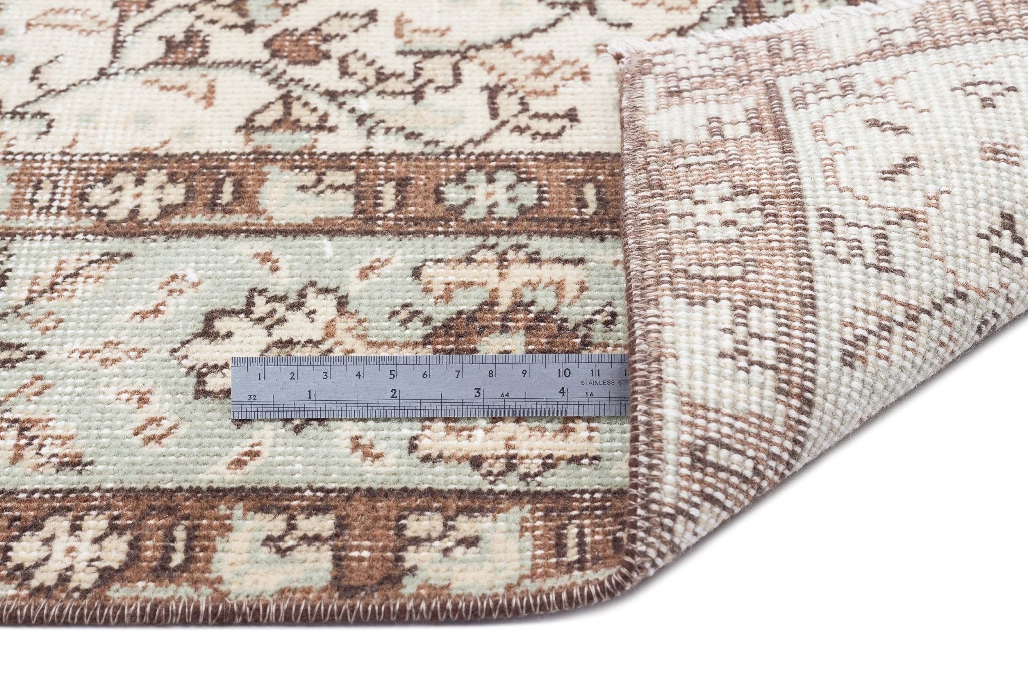 Atina 15610 Beige Vintage Wool Handmade Area Rug 5'7" x 9'6"